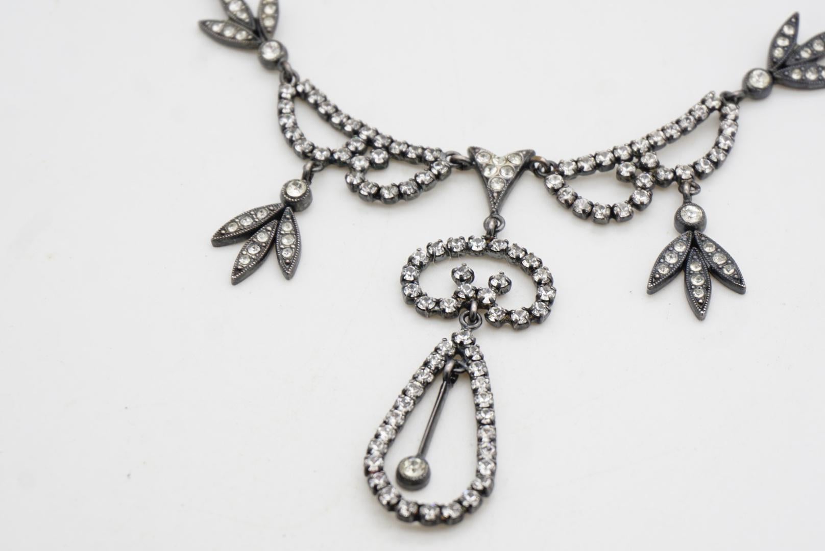 CHRISTIAN DIOR for John Galliano for Christian Dior 1997 Fall Sparkling Crystals Leaf Bib Necklace (Collier à plastron en forme de feuille avec cristaux étincelants) en vente 7