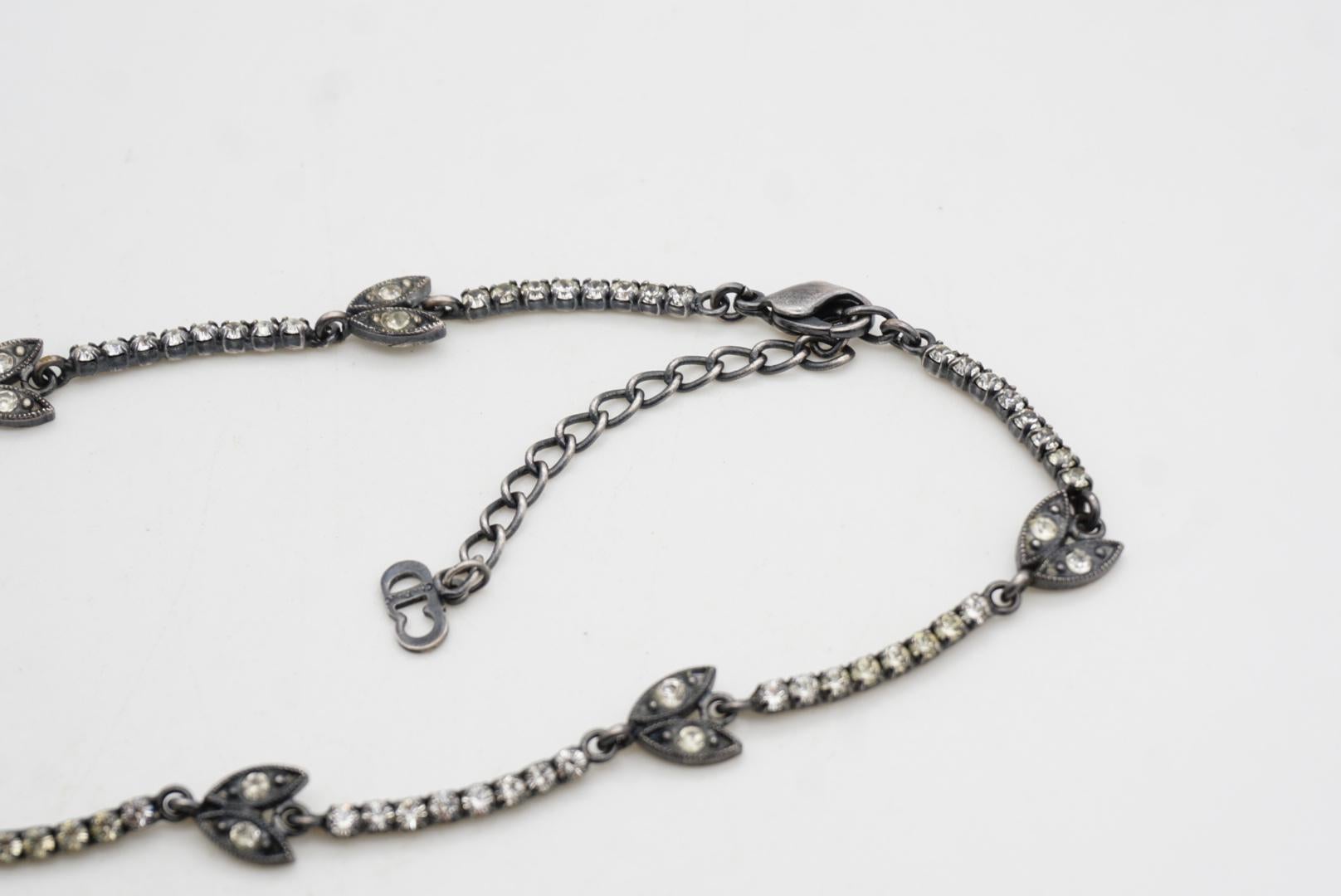 CHRISTIAN DIOR for John Galliano for Christian Dior 1997 Fall Sparkling Crystals Leaf Bib Necklace (Collier à plastron en forme de feuille avec cristaux étincelants) en vente 9
