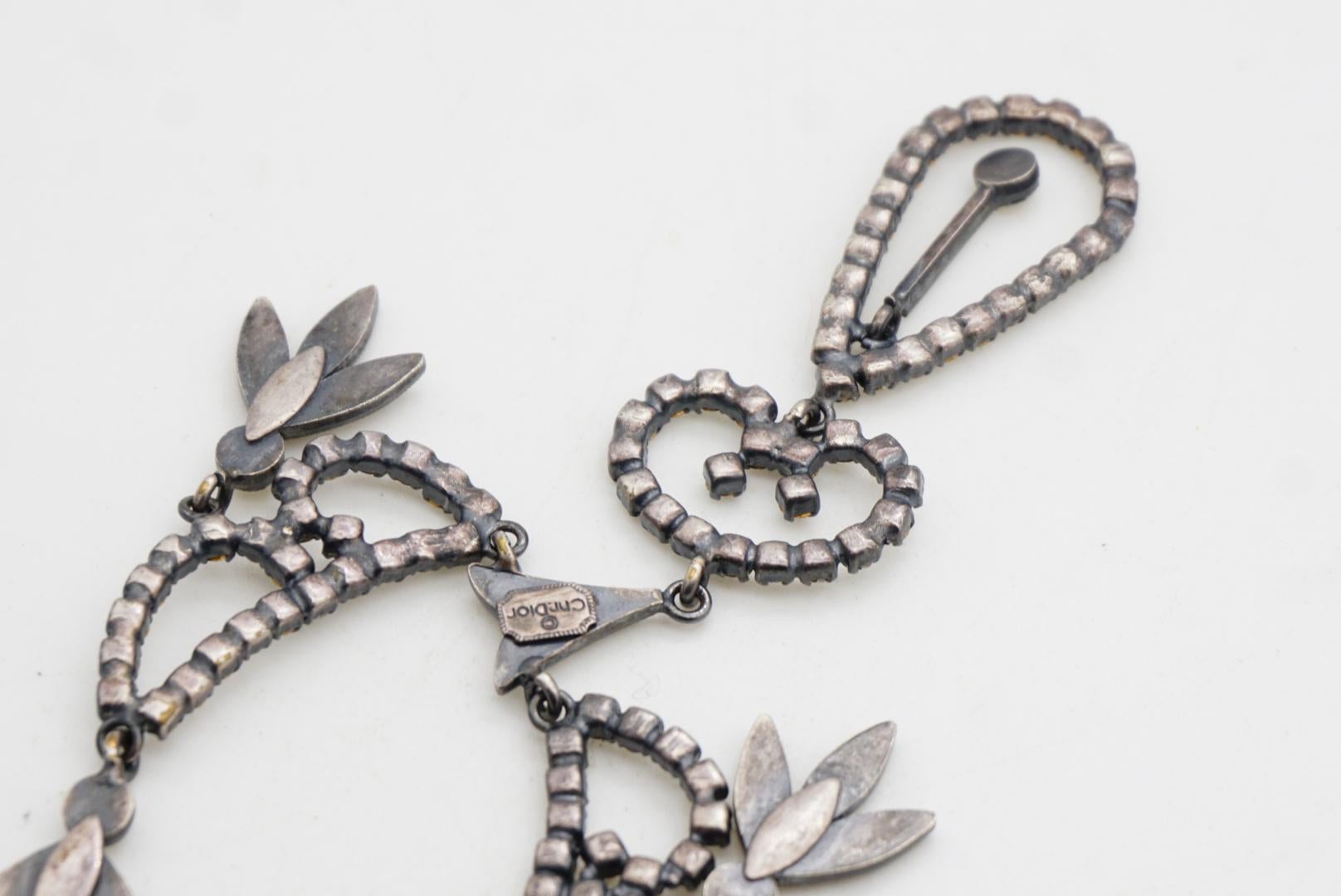 CHRISTIAN DIOR for John Galliano for Christian Dior 1997 Fall Sparkling Crystals Leaf Bib Necklace (Collier à plastron en forme de feuille avec cristaux étincelants) en vente 12