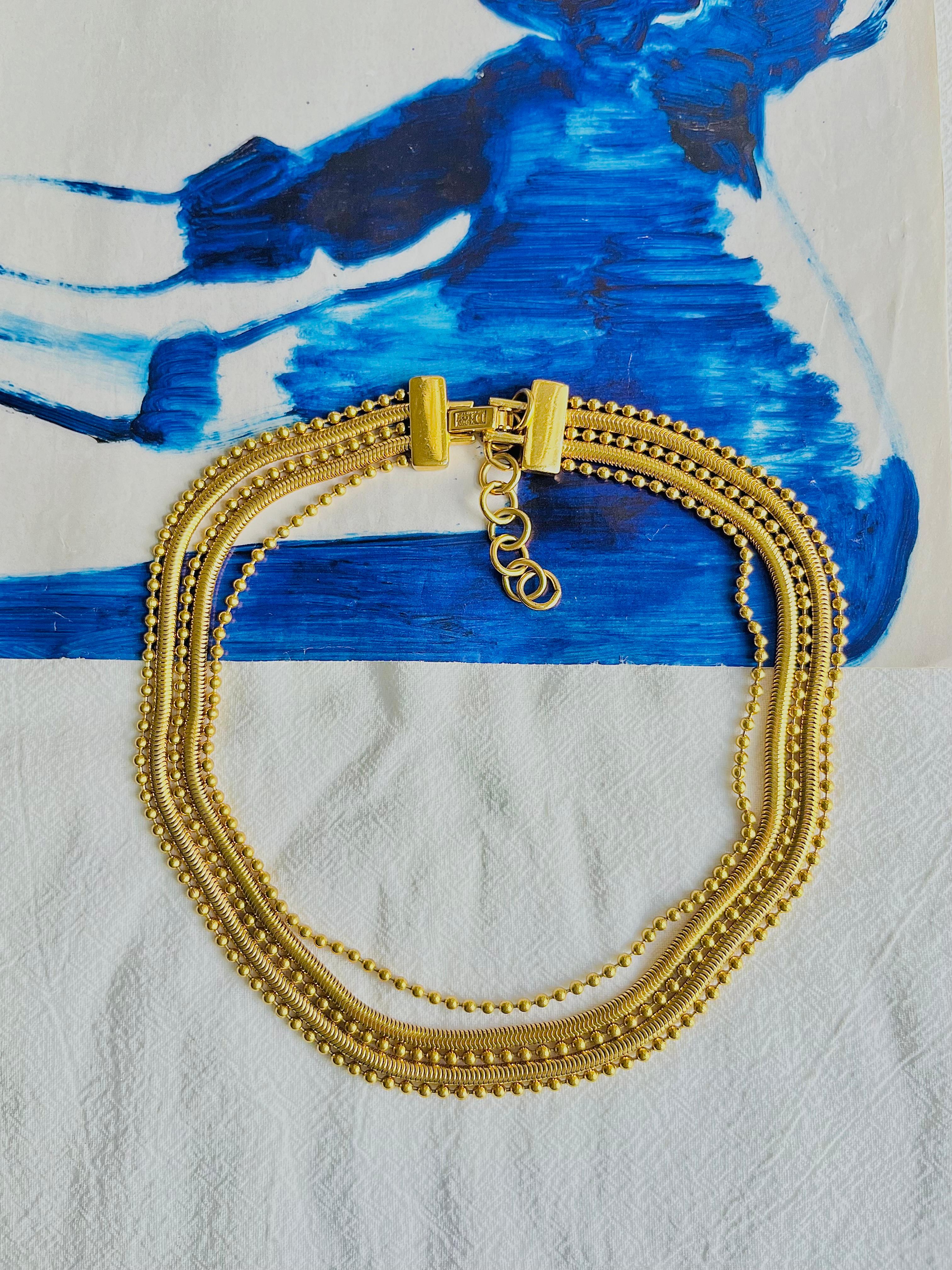 Art Deco CHRISTIAN DIOR by John Galliano 1997 Masai Beads Coil 5 Five Strands Necklace For Sale