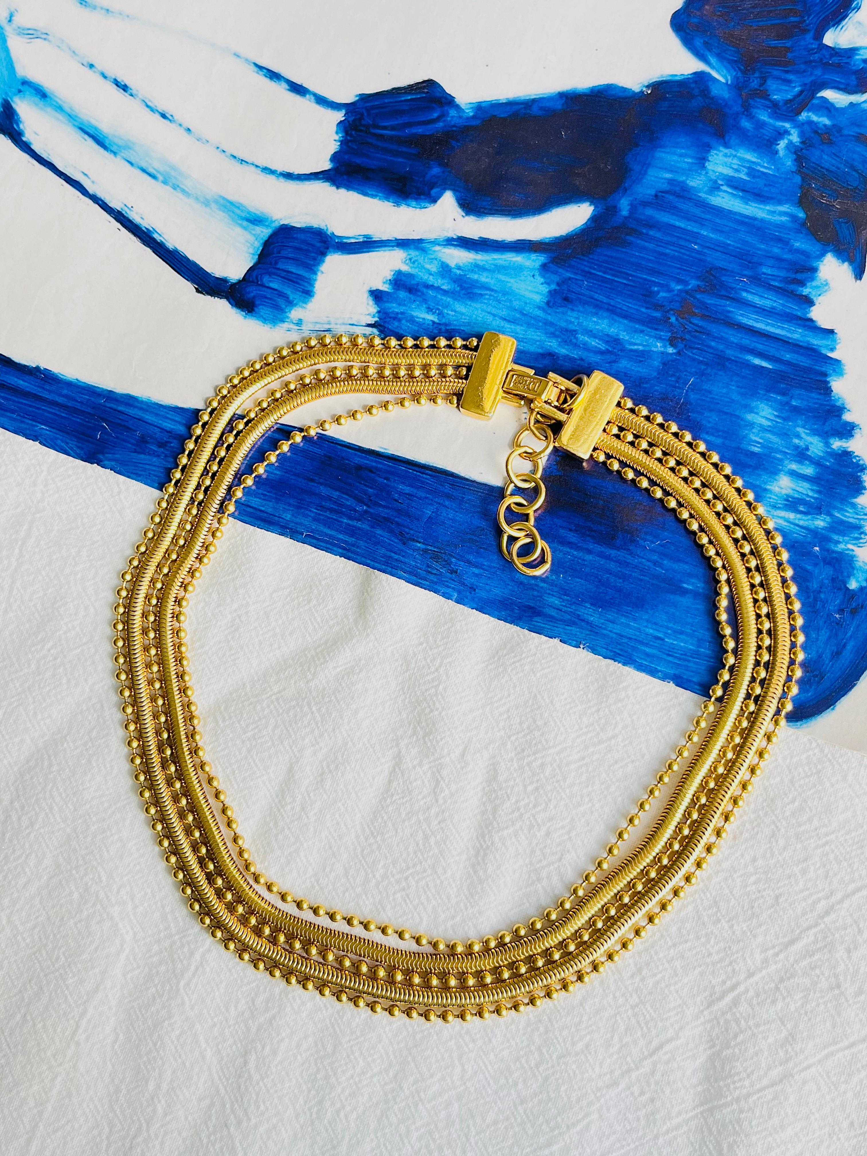 CHRISTIAN DIOR by John Galliano 1997 Masai Beads Coil 5 Five Strands Necklace In Good Condition For Sale In Wokingham, England