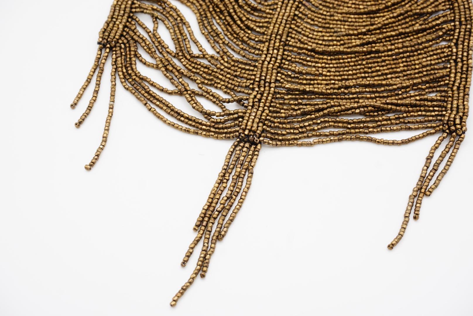 CHRISTIAN DIOR by John Galliano 1997 Masai Beads Crystals Bronze Bib Necklace For Sale 6