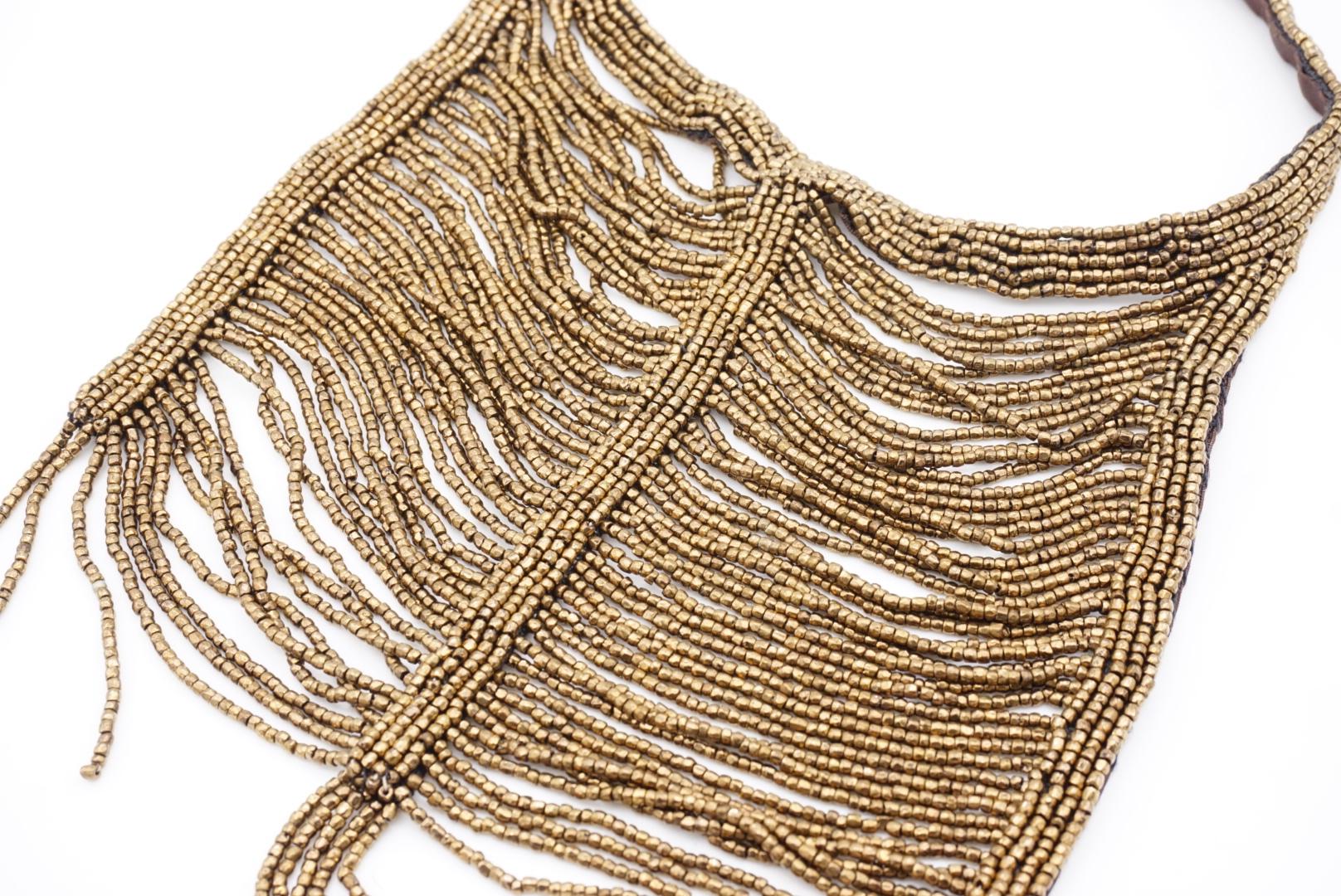 CHRISTIAN DIOR by John Galliano 1997 Masai Beads Crystals Bronze Bib Necklace For Sale 7