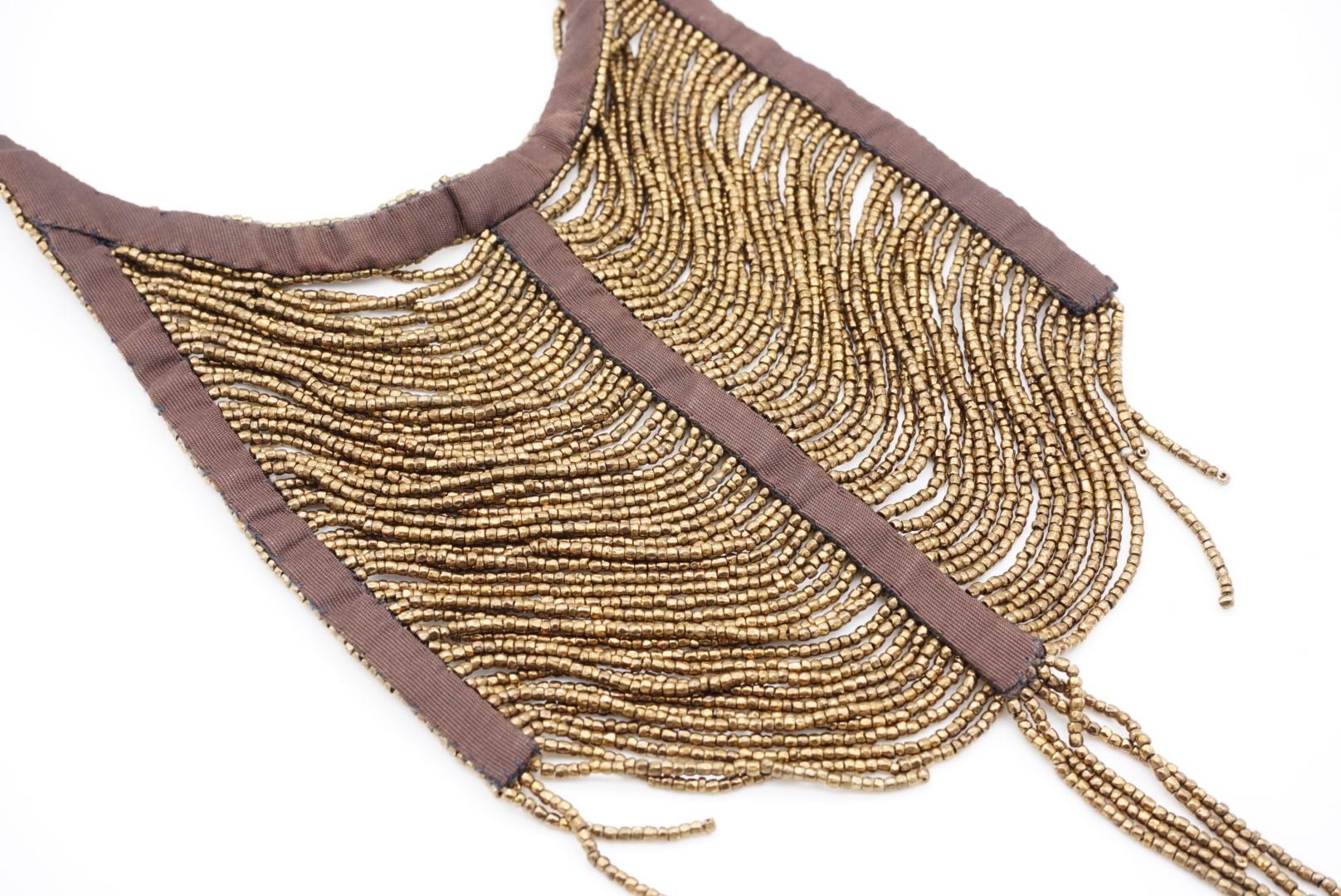 CHRISTIAN DIOR by John Galliano 1997 Masai Beads Crystals Bronze Bib Necklace For Sale 9