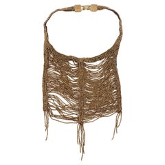 CHRISTIAN DIOR by John Galliano 1997 Masai Beads Crystals Bronze Bib Necklace