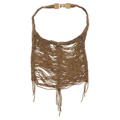 CHRISTIAN DIOR by John Galliano 1997 Masai Beads Crystals Bronze Bib Necklace