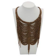 Christian Dior by John Galliano 1997 Masai Beads Crystals Bronze Bib Necklace