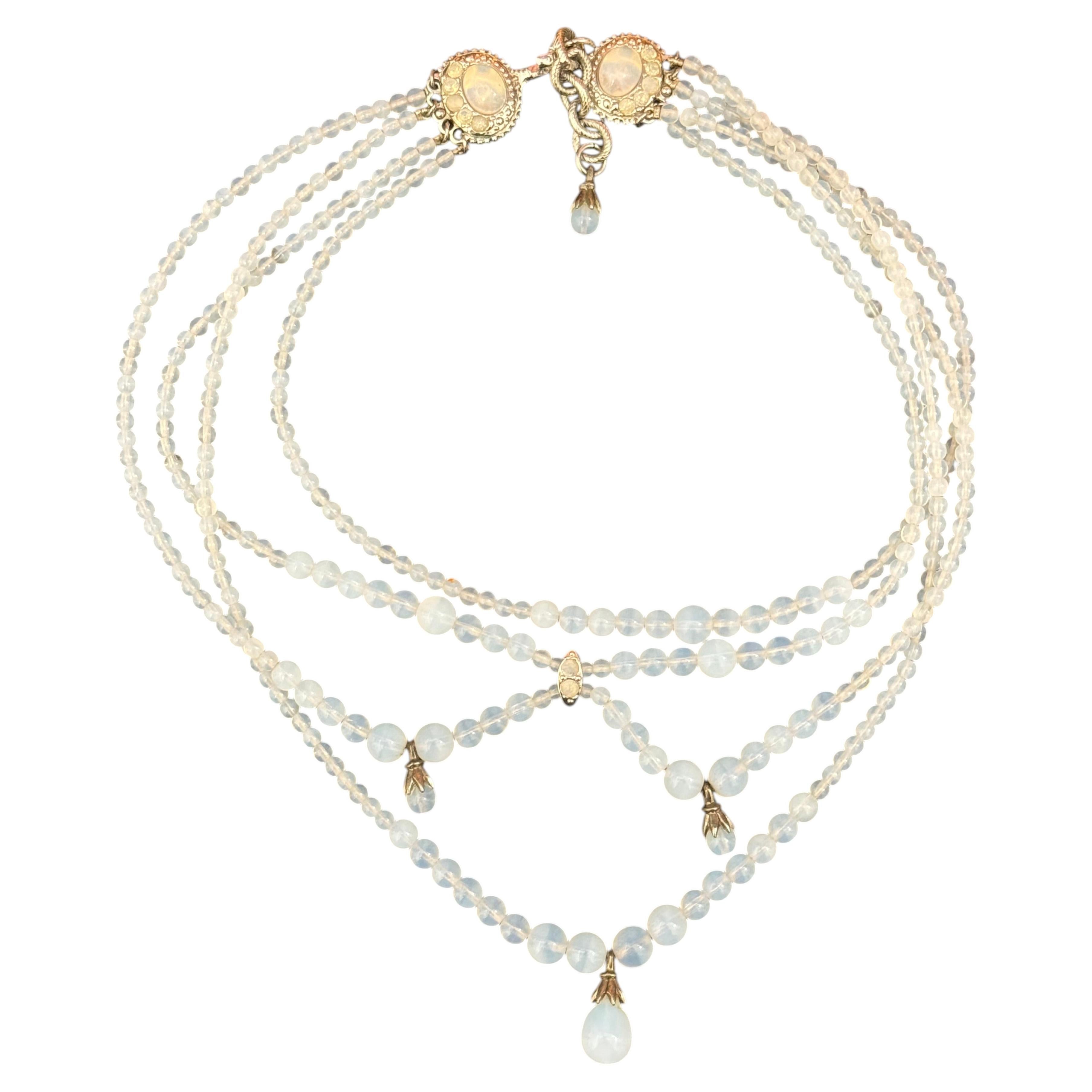 Christian Dior by John Galliano 1999 Haute Couture moonstone Massai necklace For Sale