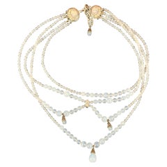 Christian Dior by John Galliano 1999 Haute Couture Collar Massai de piedra de luna