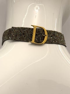 Christian Dior by John Galliano 2000´s Archive Crystal Mesh Logo Choker necklace