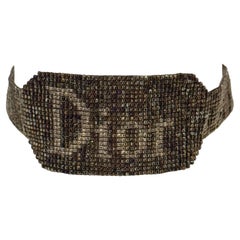 Christian Dior by John Galliano 2000´s Archive Crystal Mesh Logo Choker necklace