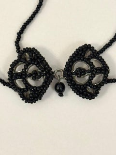 Christian Dior by John Galliano 2000´s black beads choker necklace