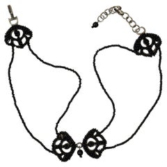 Christian Dior by John Galliano 2000´s black beads choker necklace