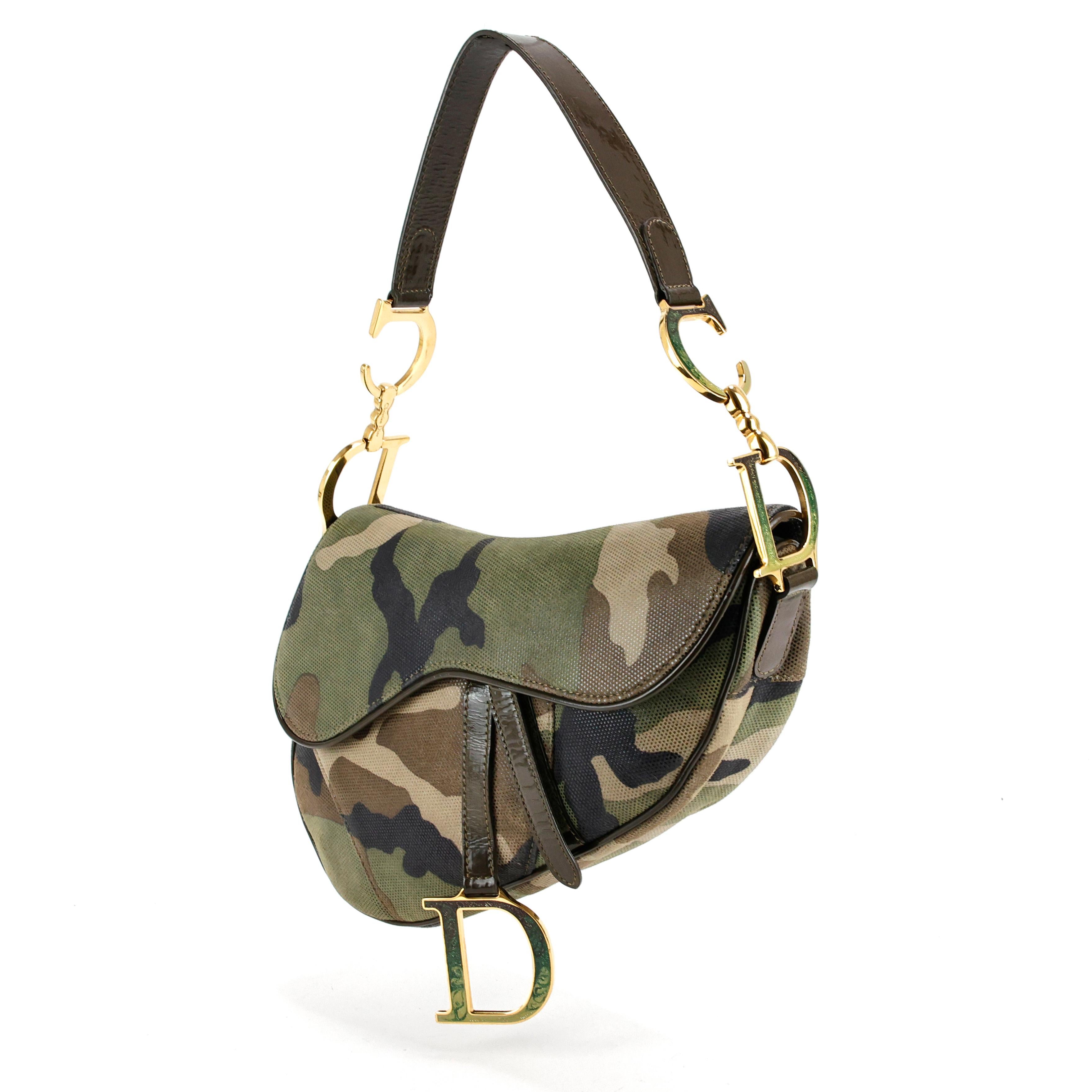 Christian Dior by John Galliano 2000s Camouflage Saddle bag In Excellent Condition For Sale In Bressanone, IT