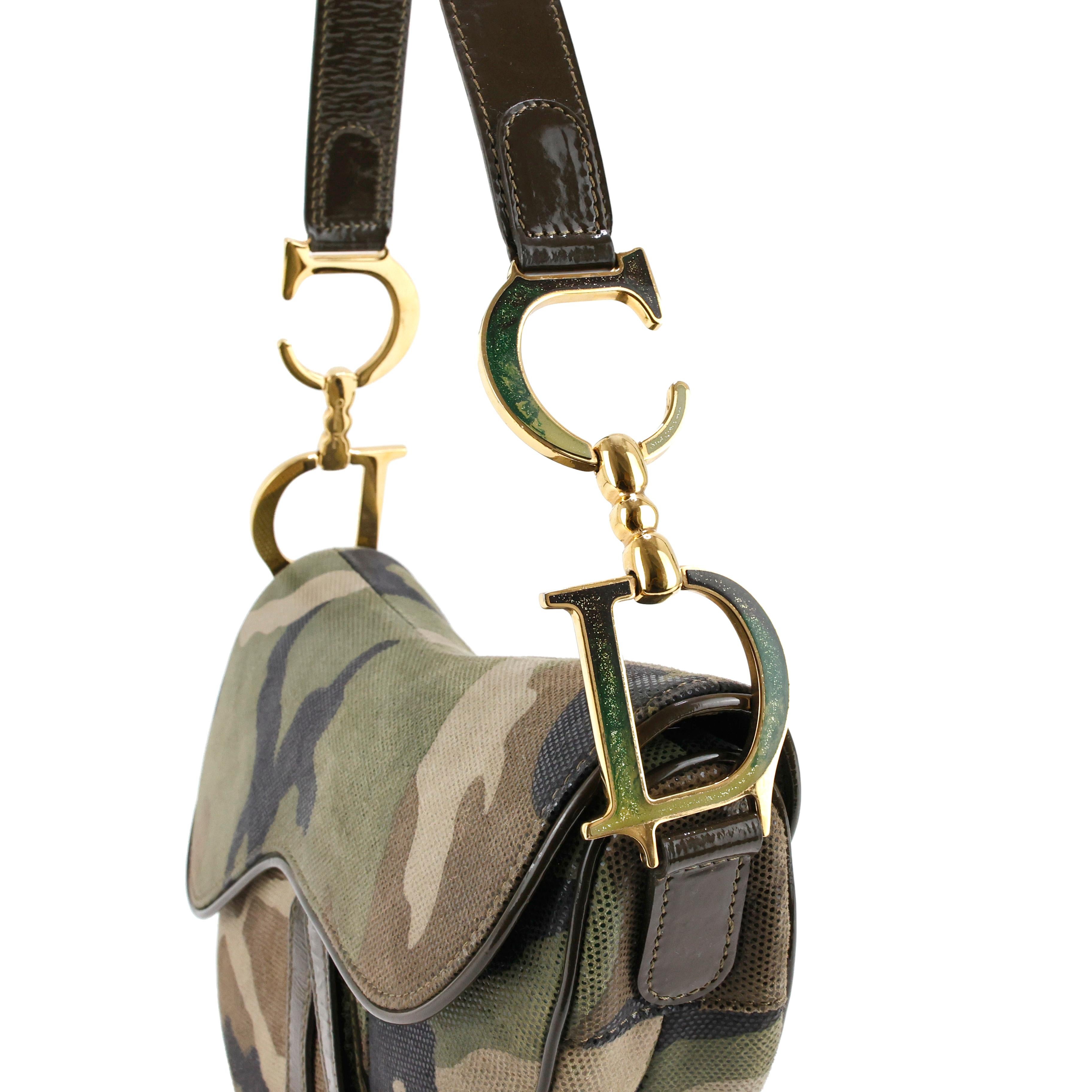 Women's Christian Dior by John Galliano 2000s Camouflage Saddle bag For Sale