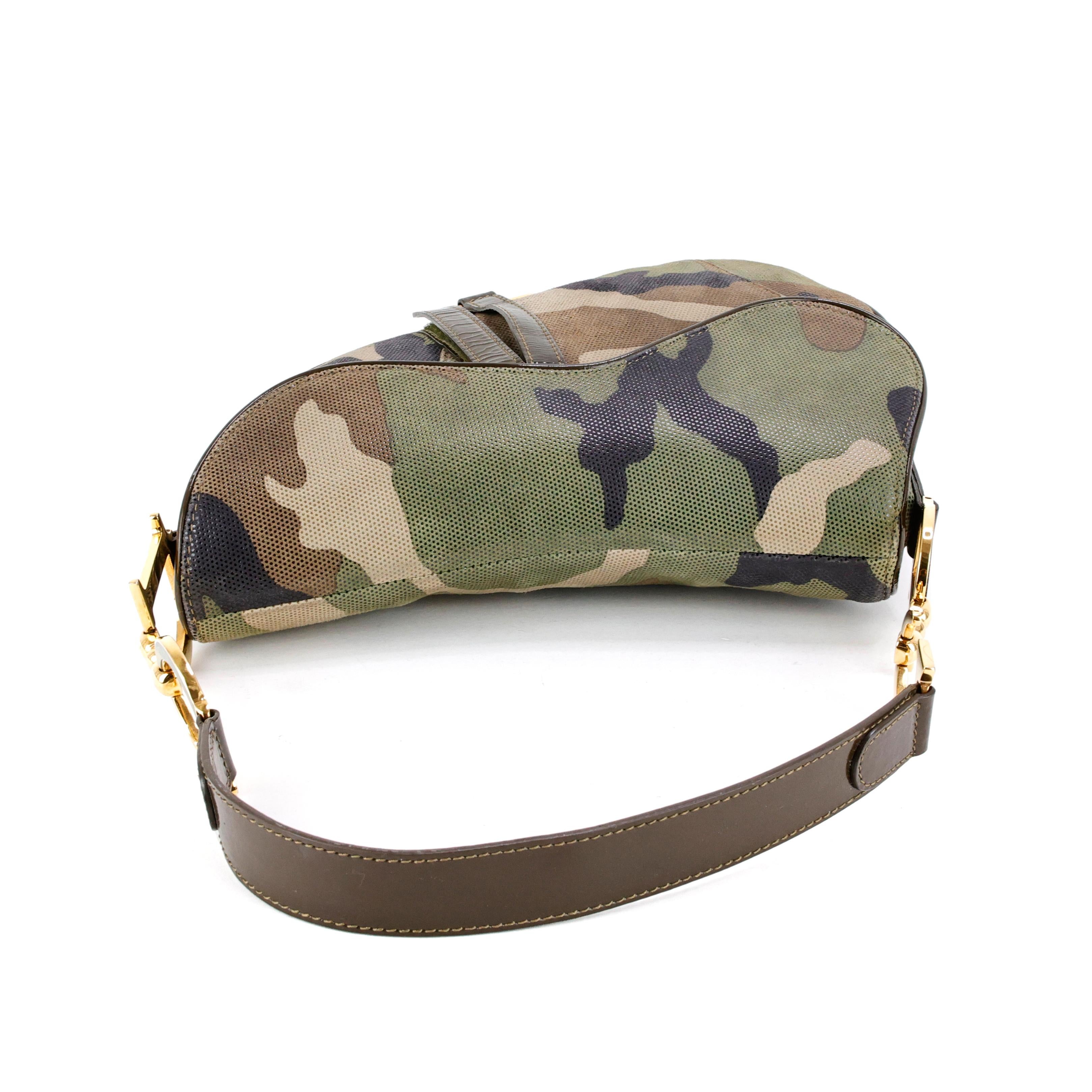 Christian Dior by John Galliano 2000s Camouflage Saddle bag For Sale 4