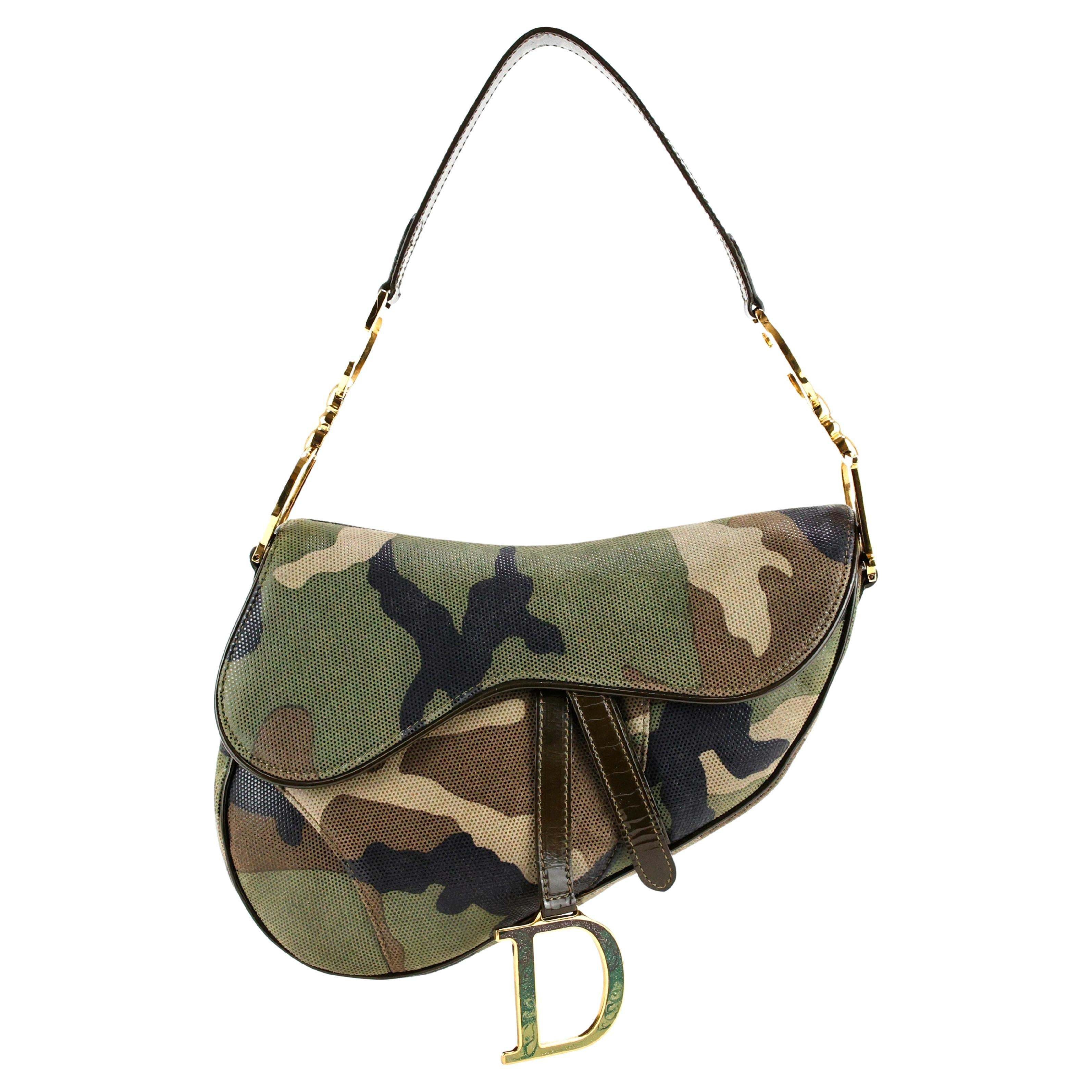 Christian Dior by John Galliano 2000s Camouflage Saddle bag For Sale