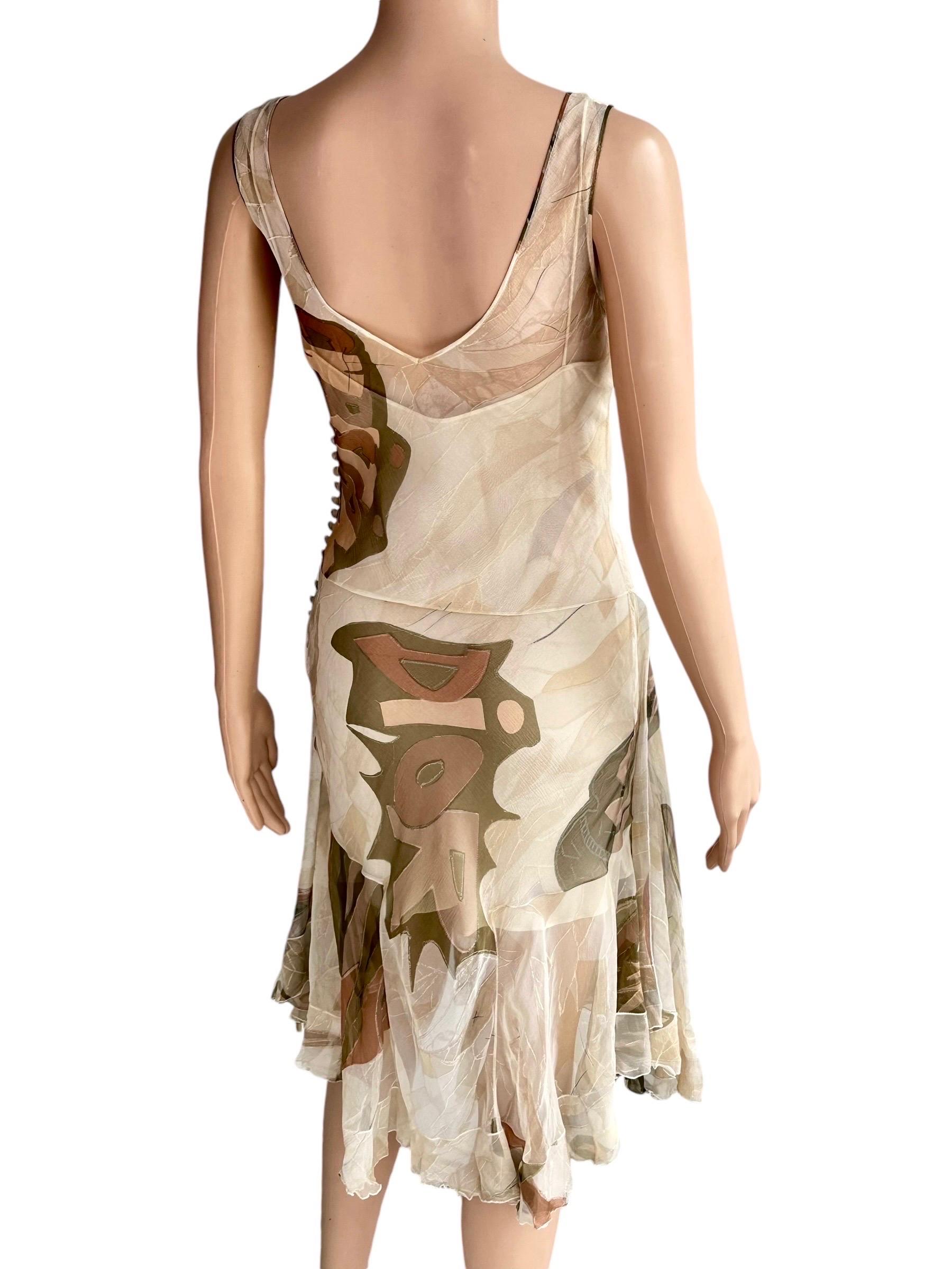 Christian Dior by John Galliano F/W 2001 Logo Sheer Bias Cut Slip Dress For Sale 12