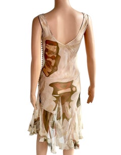 Christian Dior by John Galliano F/W 2001 Logo Sheer Bias Cut Slip Dress