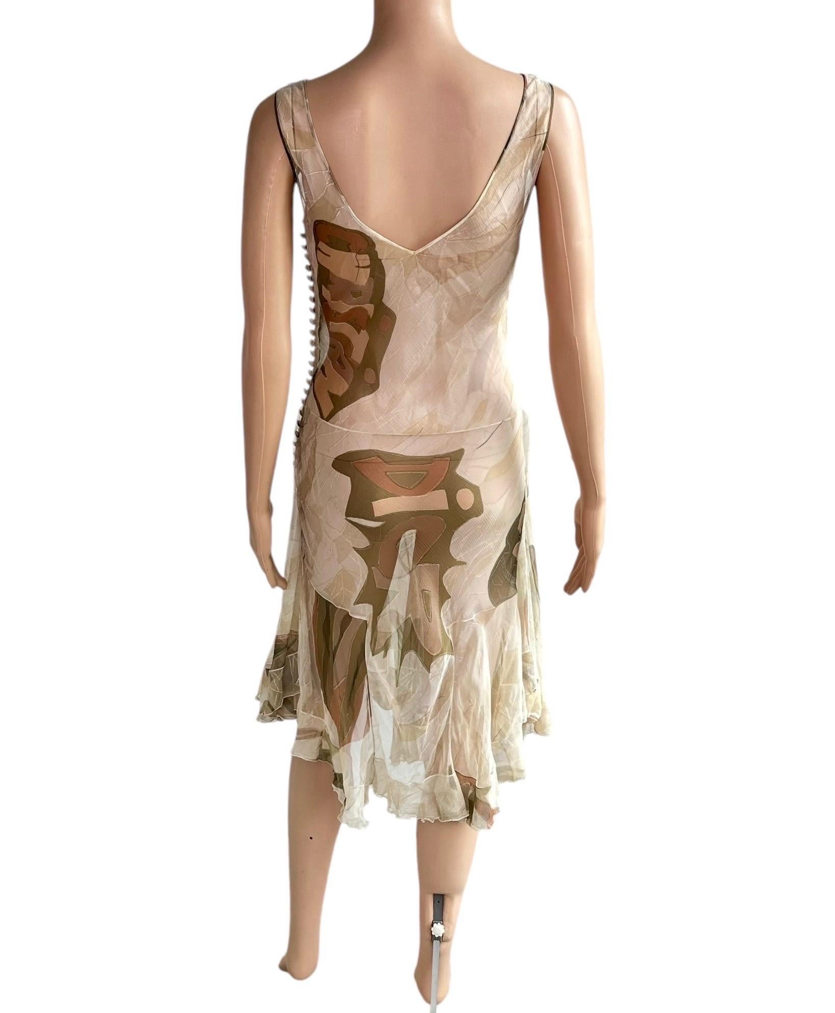 Christian Dior by John Galliano F/W 2001 Logo Sheer Bias Cut Slip Dress In Good Condition For Sale In Naples, FL