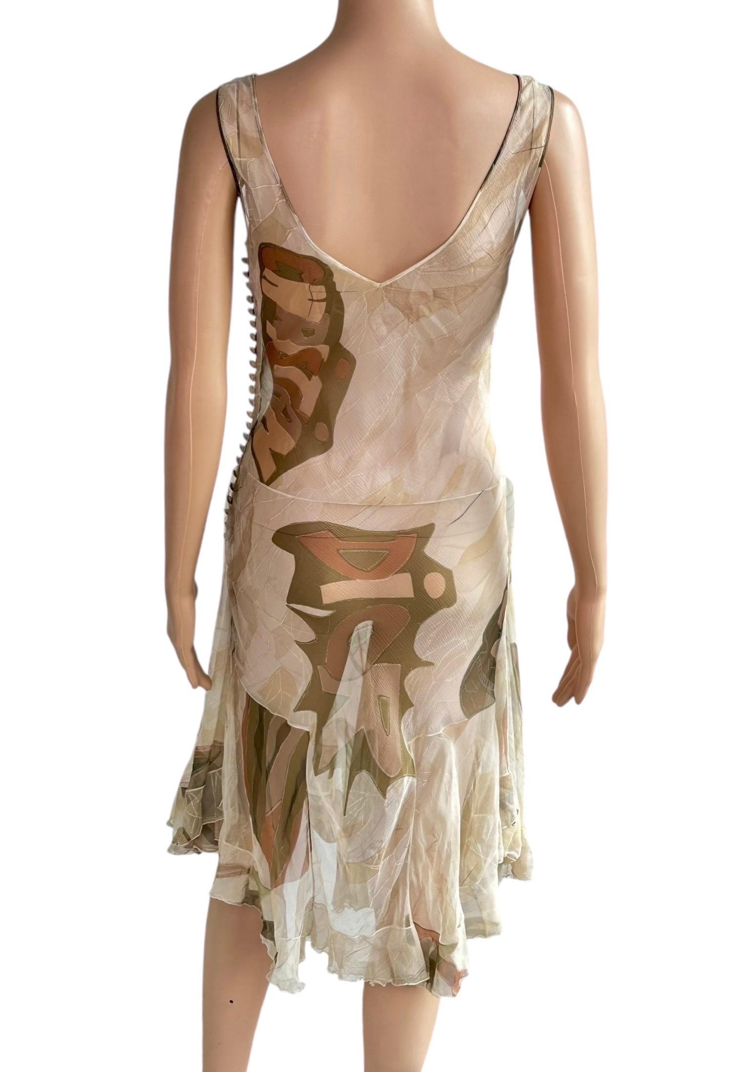 Christian Dior by John Galliano F/W 2001 Logo Sheer Bias Cut Slip Dress For Sale 2