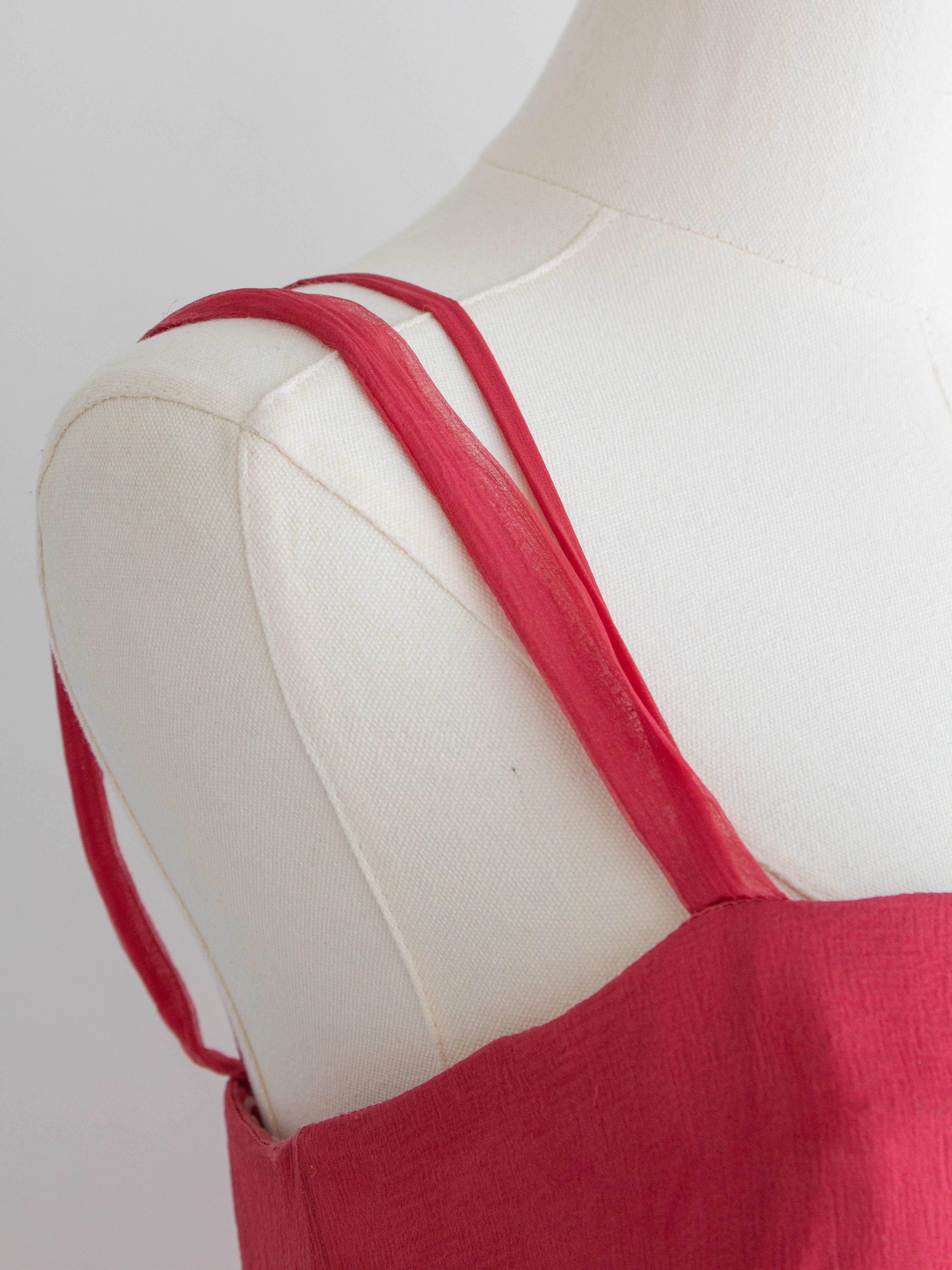 Christian Dior By John Galliano for Christian Dior 2000s Robe en soie froncée rose pastèque en vente 3