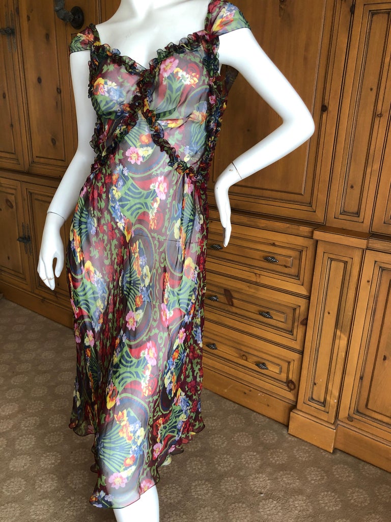 Christian Dior by John Galliano 2001 Art Nouveau Print Silk Dress and ...