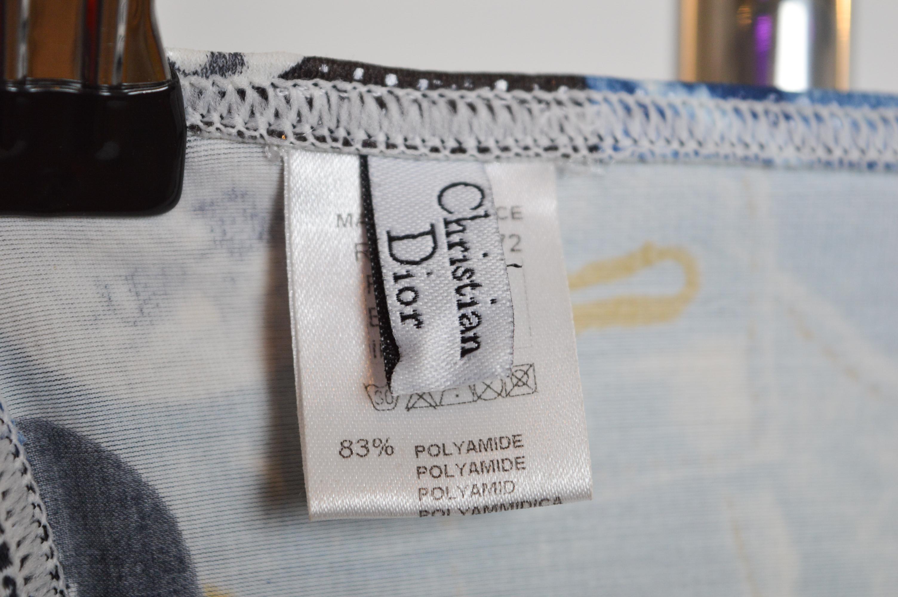 Christian Dior by John Galliano 2001 Denim-Bodyhose mit hoher Taille und Denim-Druck im Angebot 7