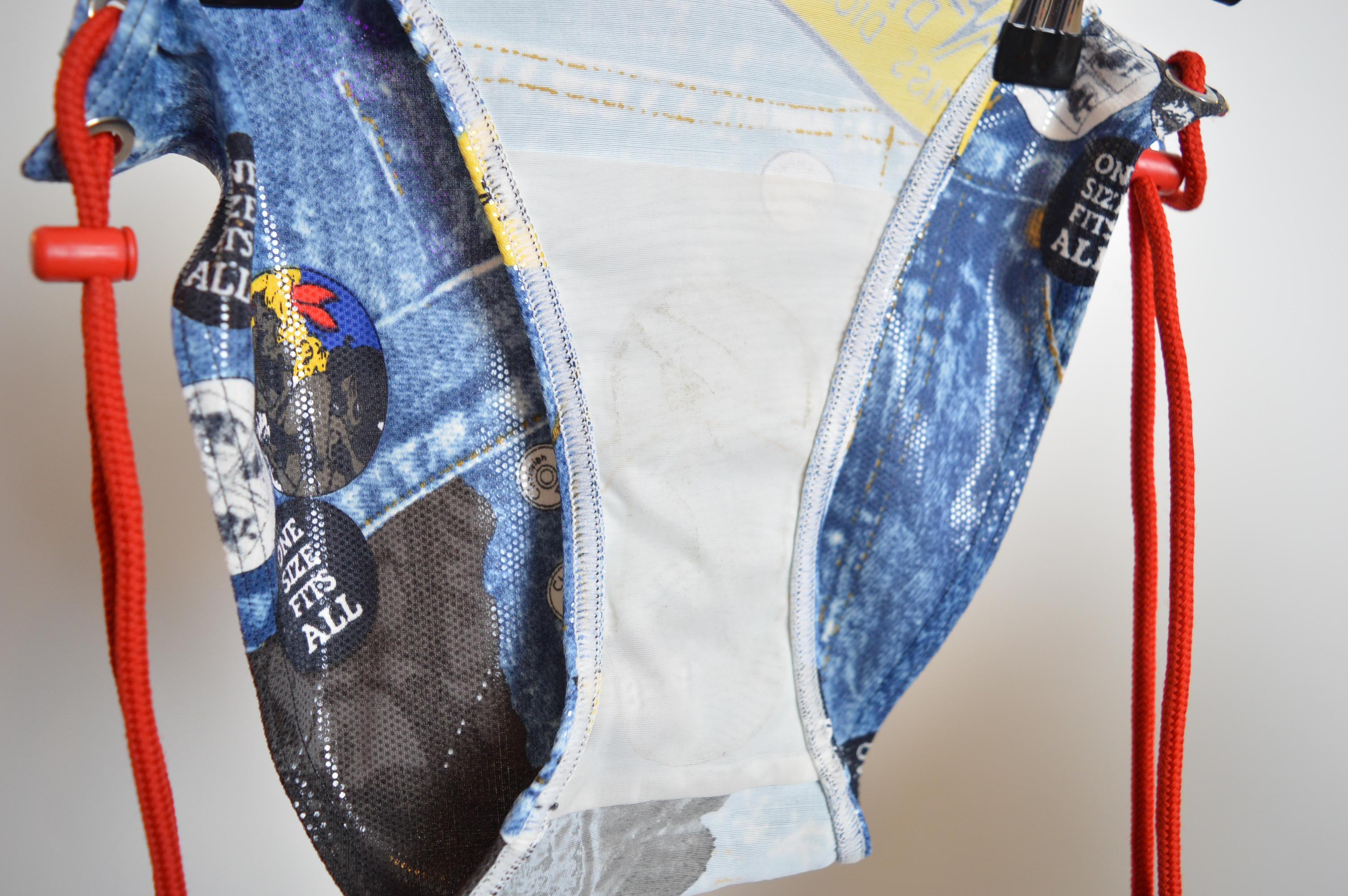 Christian Dior by John Galliano 2001 Denim-Bodyhose mit hoher Taille und Denim-Druck im Angebot 9