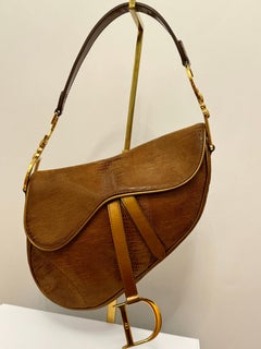 Christian Dior by John Galliano 2001 lizard embossed patent saddle bag