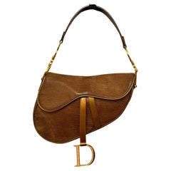 Christian Dior by John Galliano 2001 lizard embossed patent saddle bag Christian Dior by John Galliano 2001 lizard embossed patent saddle bag