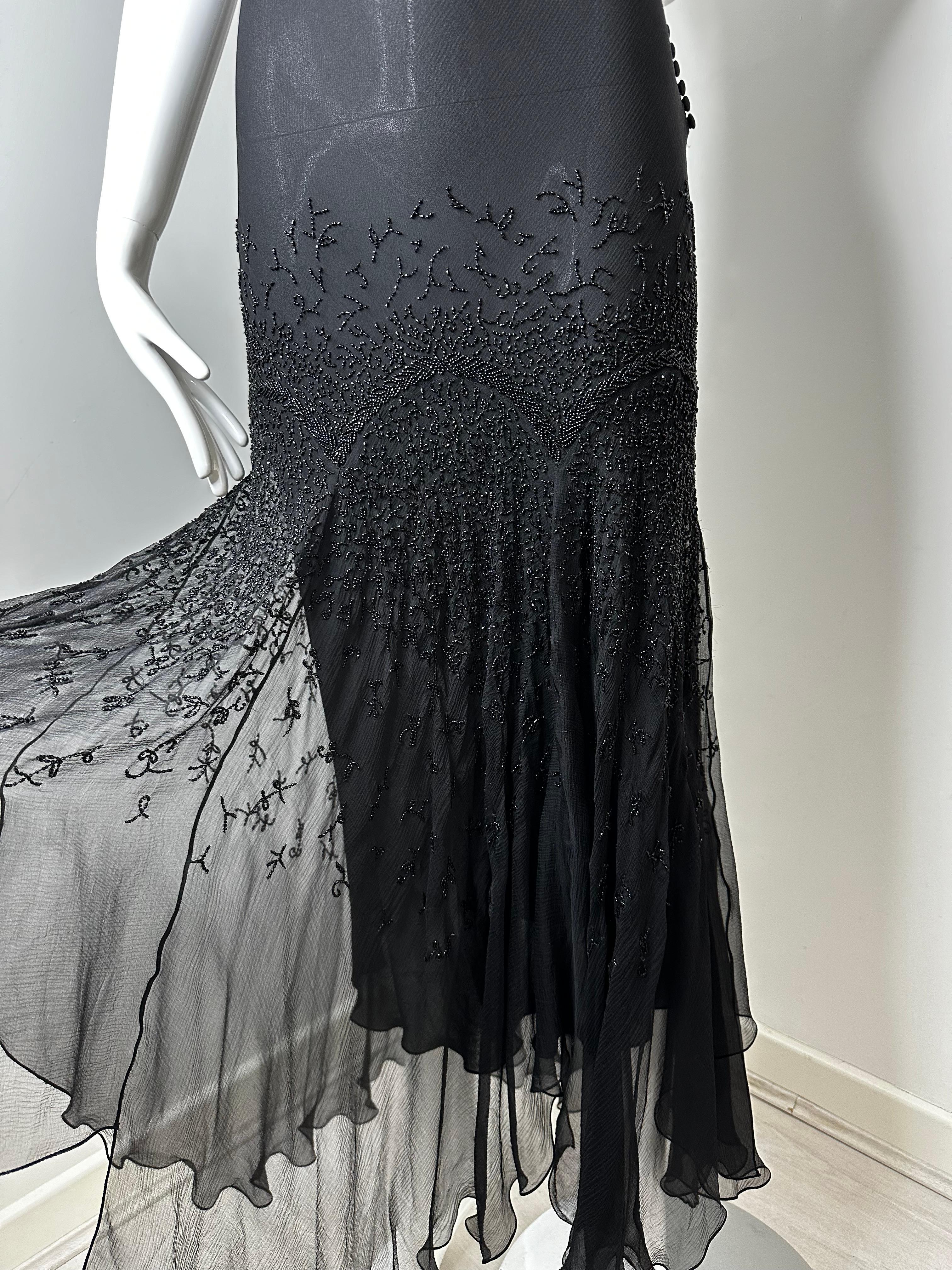 Christian Dior by John Galliano 2002 silk beaded gown For Sale 1