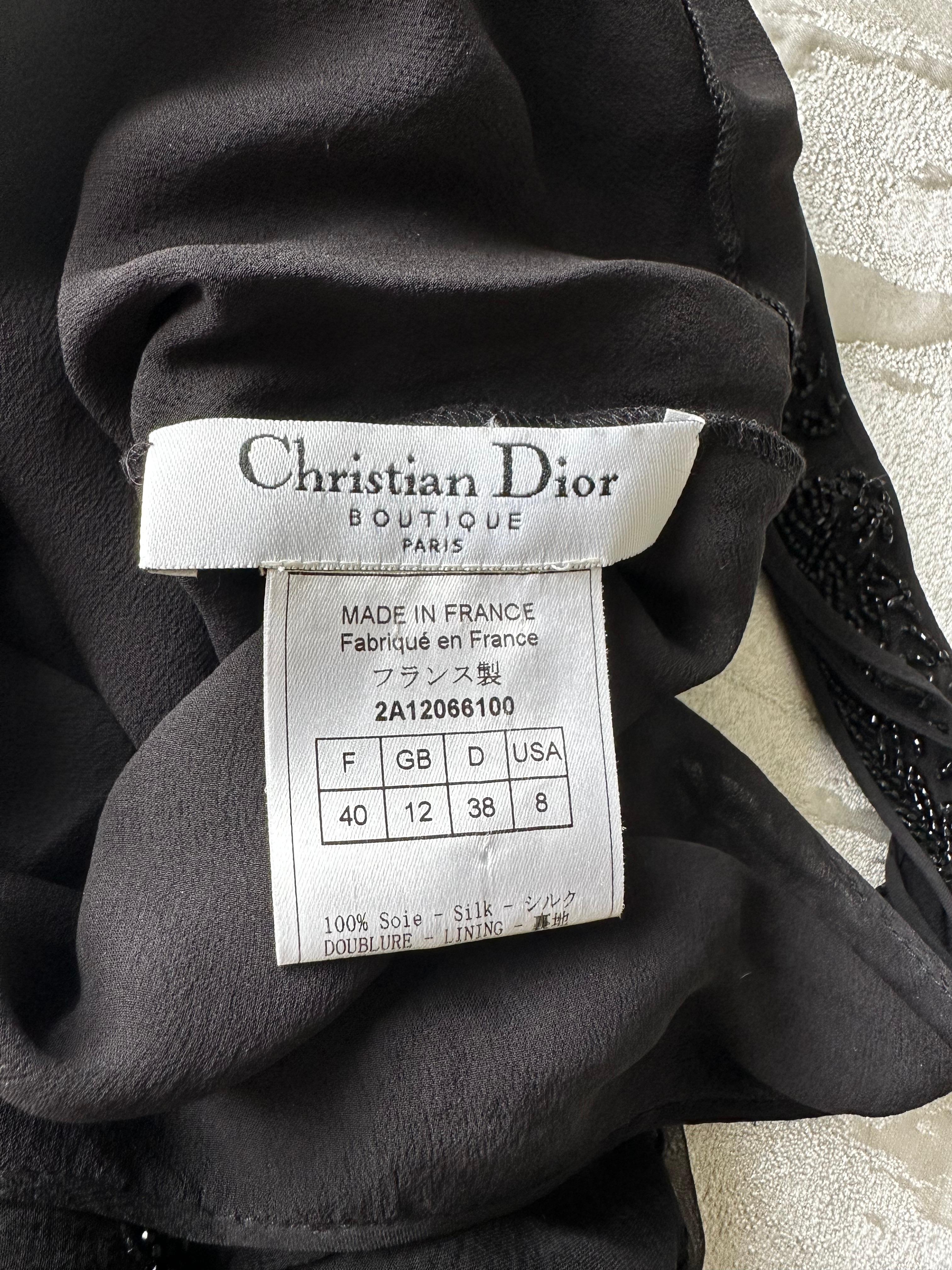 Christian Dior by John Galliano 2002 silk beaded gown For Sale 2