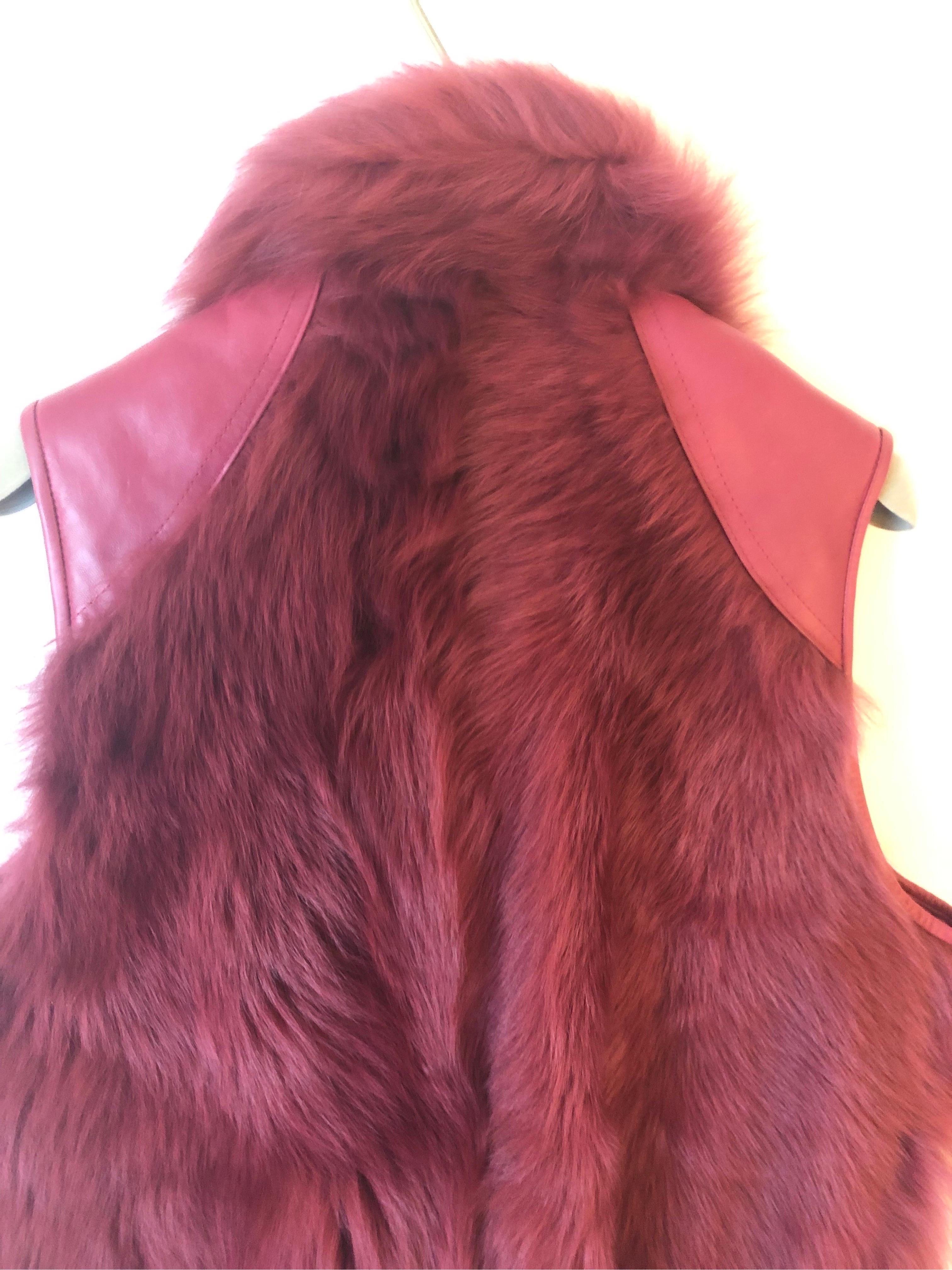 Christian Dior by John Galliano 2003 F/W Runway Fox Fur and Lambskin Vest For Sale 6