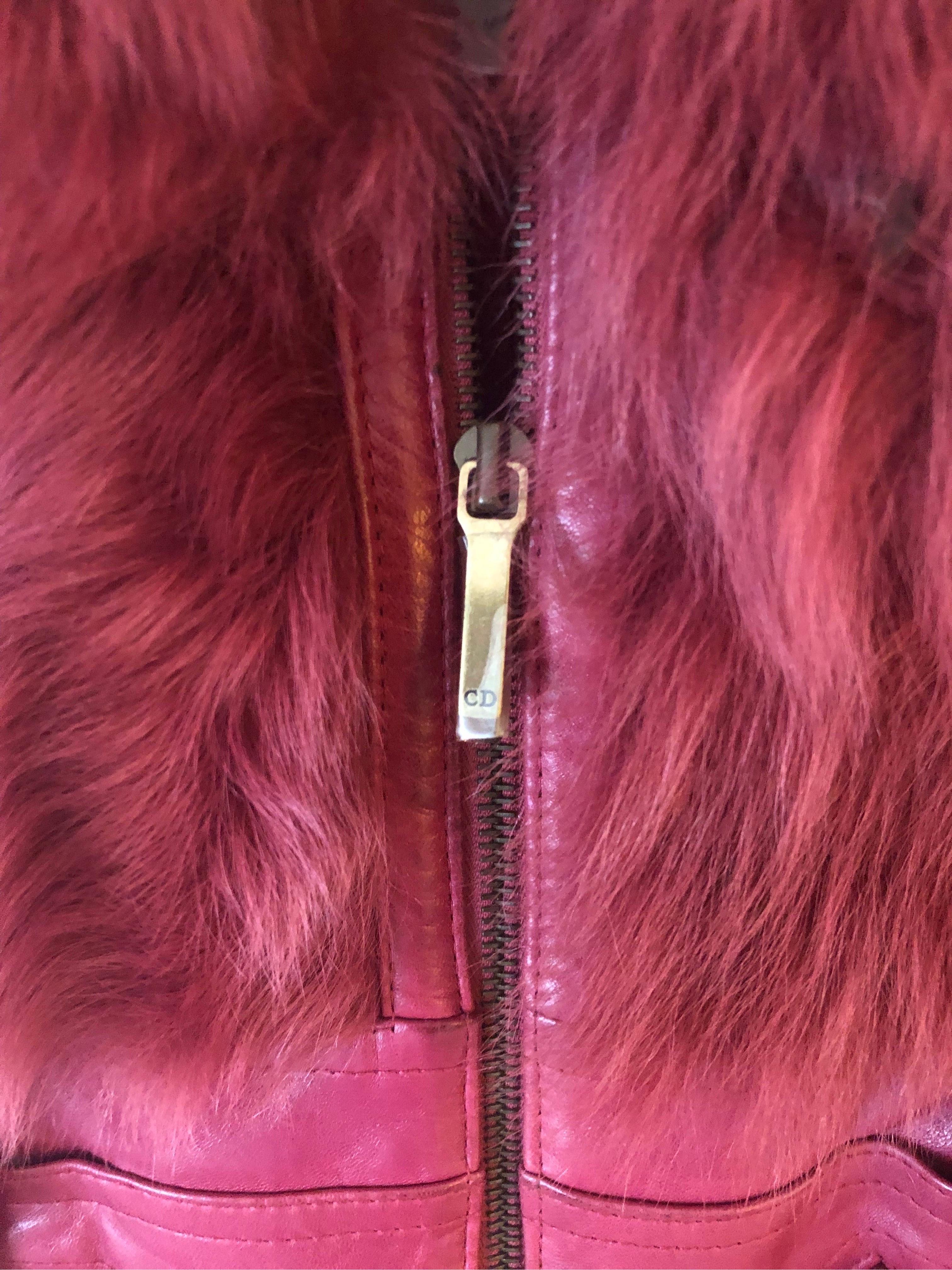 Christian Dior by John Galliano 2003 F/W Runway Fox Fur and Lambskin Vest For Sale 3