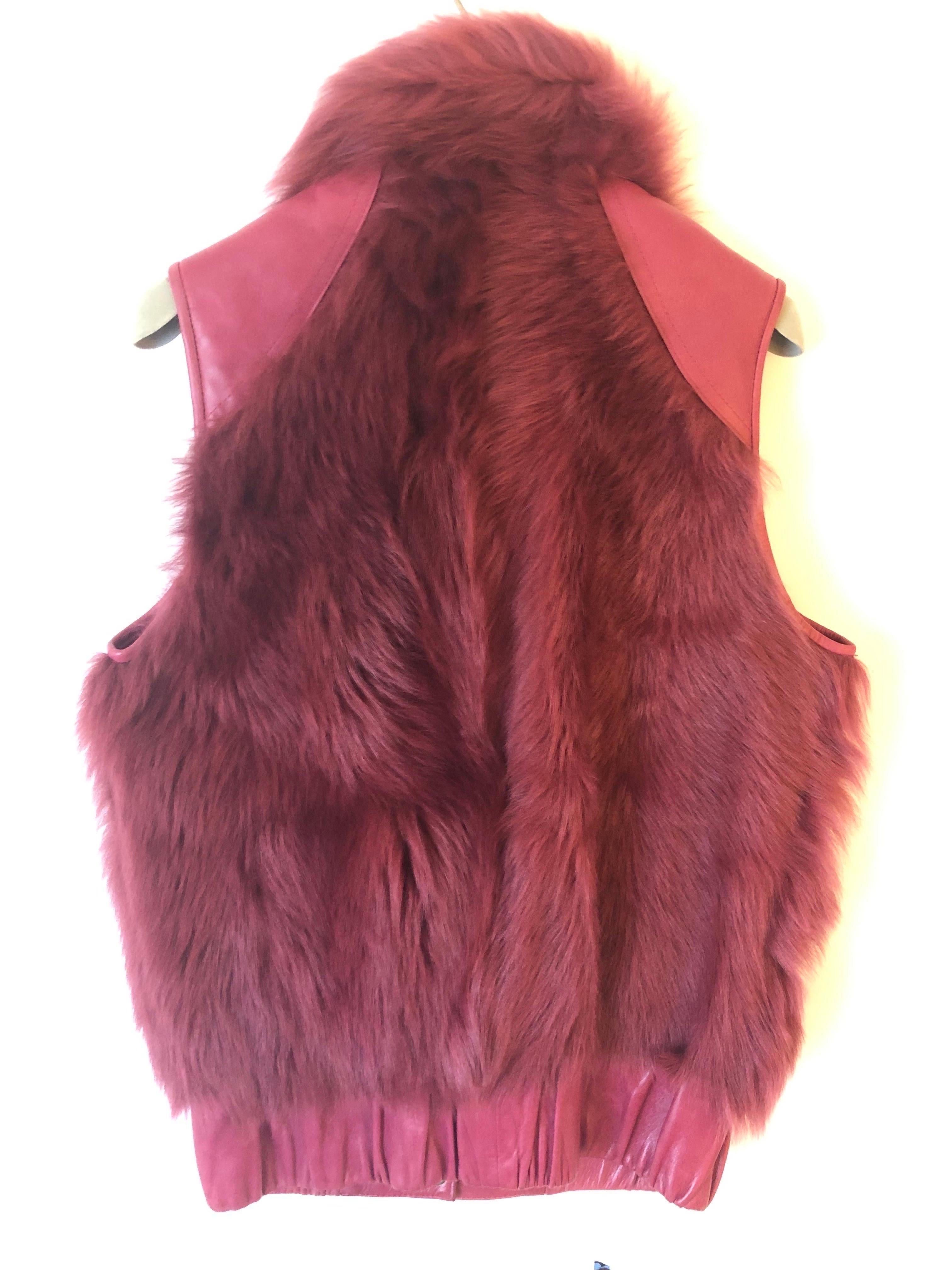 Christian Dior by John Galliano 2003 F/W Runway Fox Fur and Lambskin Vest For Sale 5