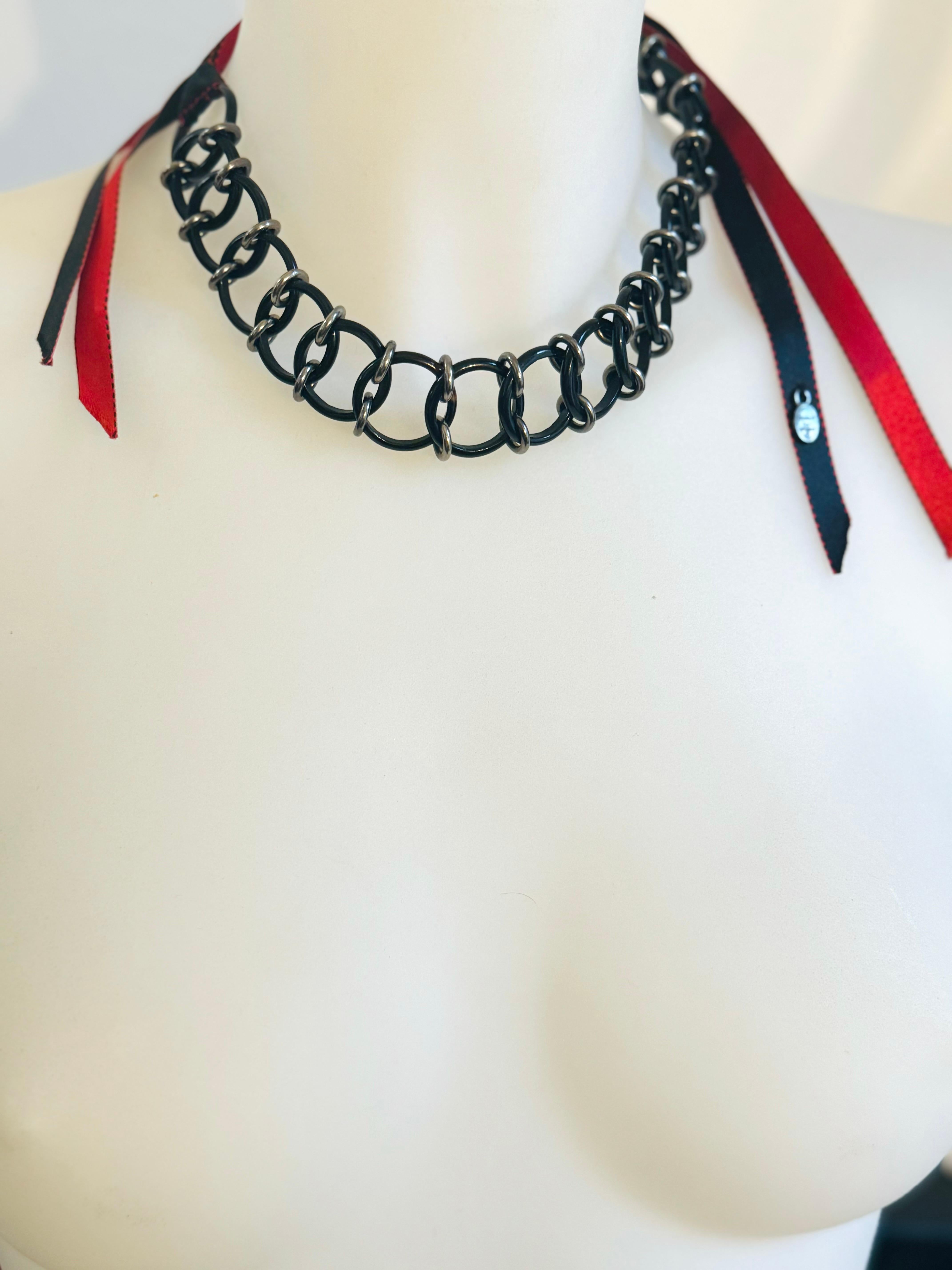 Rare Christian Dior by John Galliano 2003 Hardcore collection pierced choker necklace like new condition with box 