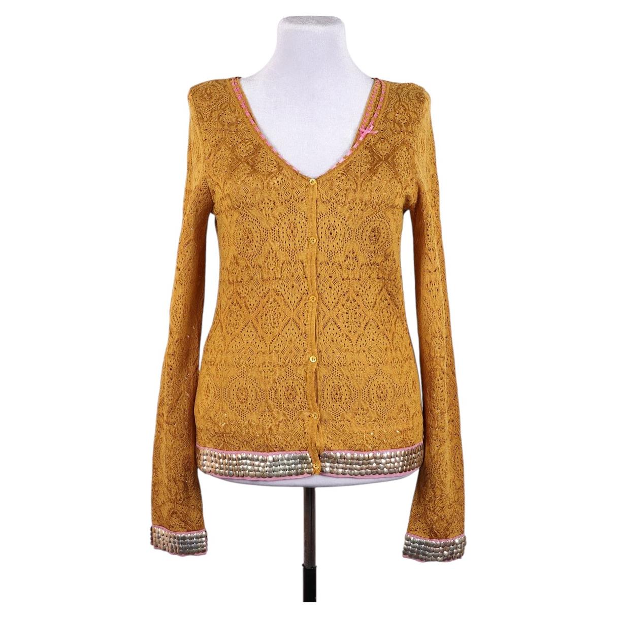 Christian Dior par John Galliano, 2004. Cardigan + top. Taille F 40. Laine, soie