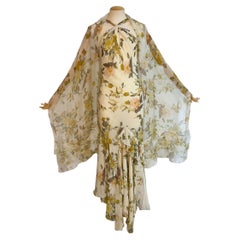 Christian Dior by John Galliano 2004 Floral Silk Gown with Matching Stole