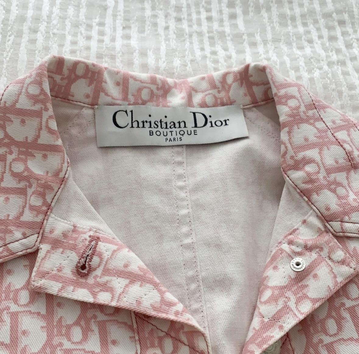 Christian Dior by John Galliano 2004 Girly monogram jacket  In Excellent Condition For Sale In Annandale, VA