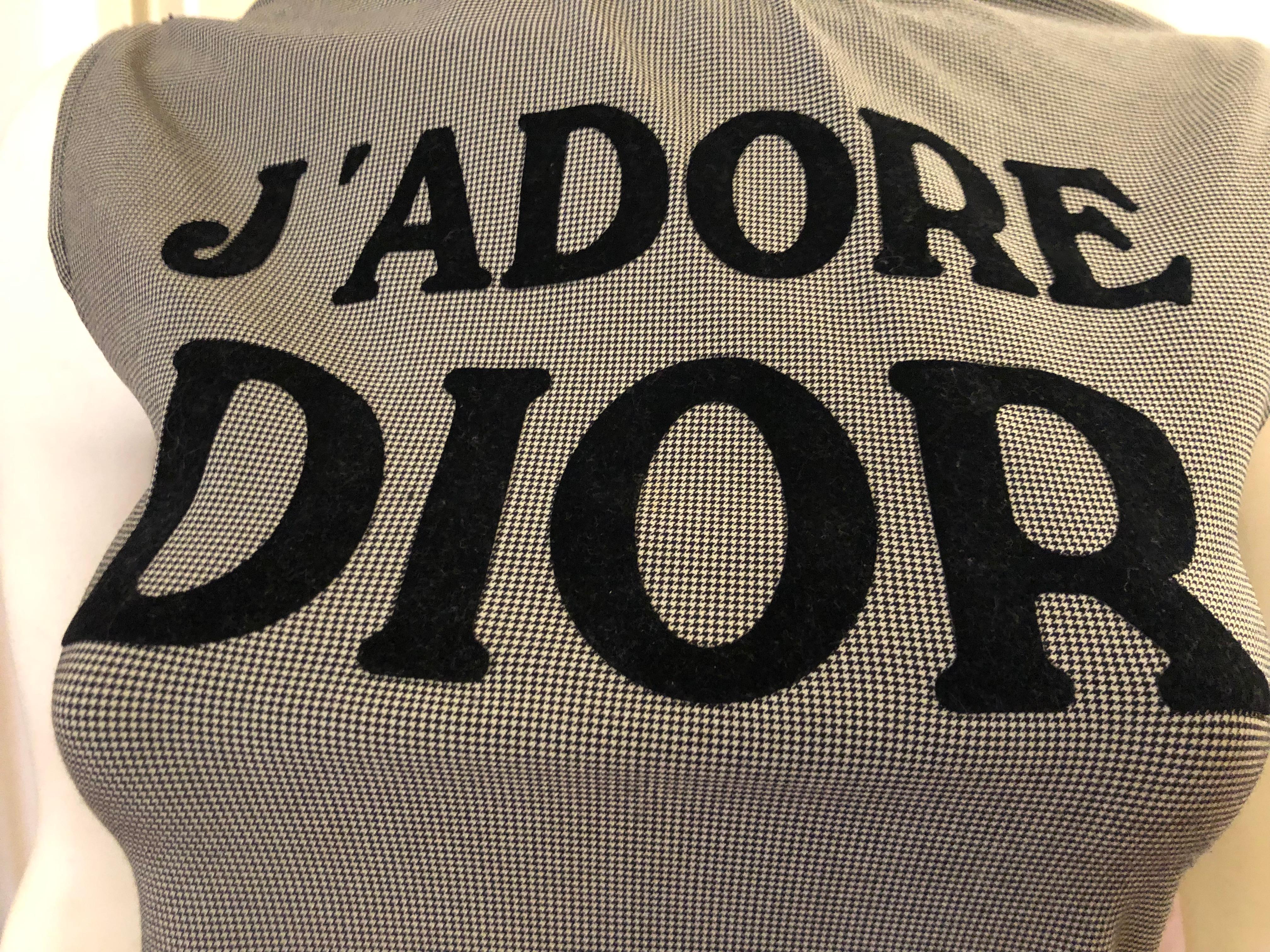 Women's Christian Dior by John Galliano 2004 Houndstooth J'Adore Dior Top 40 Fr