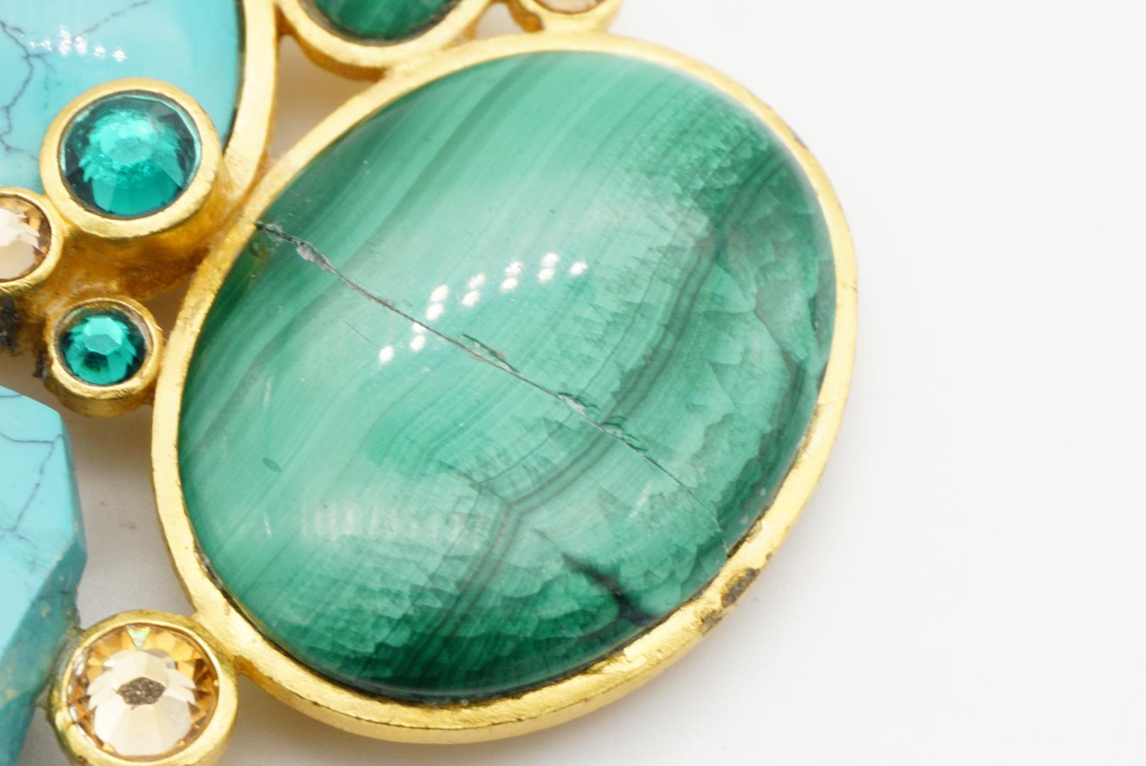 CHRISTIAN DIOR by John Galliano 2004 Huge Egyptian Revival Turquoise Brooch For Sale 10