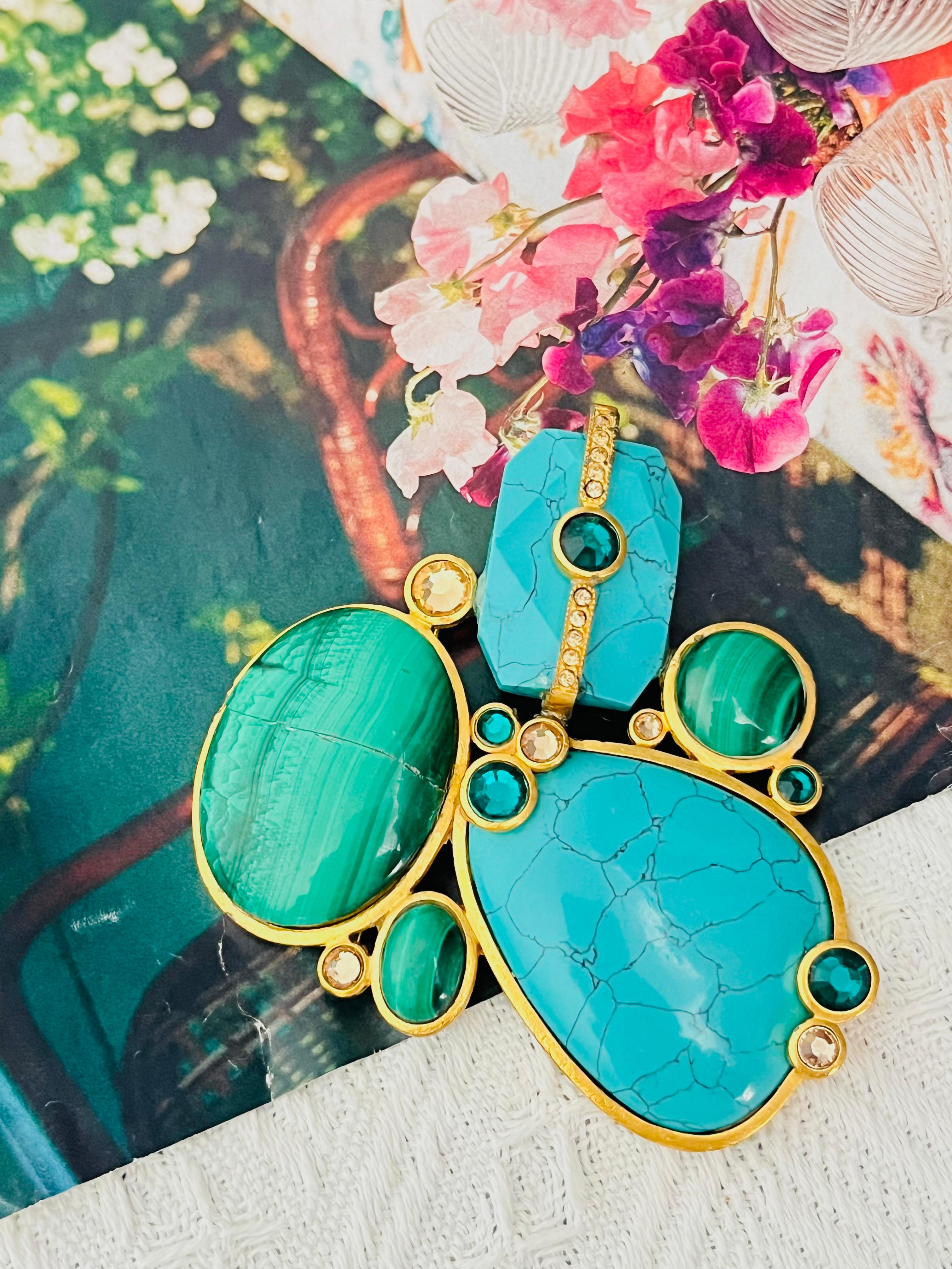 CHRISTIAN DIOR by John Galliano 2004 Huge Egyptian Revival Turquoise Brooch In Good Condition For Sale In Wokingham, England