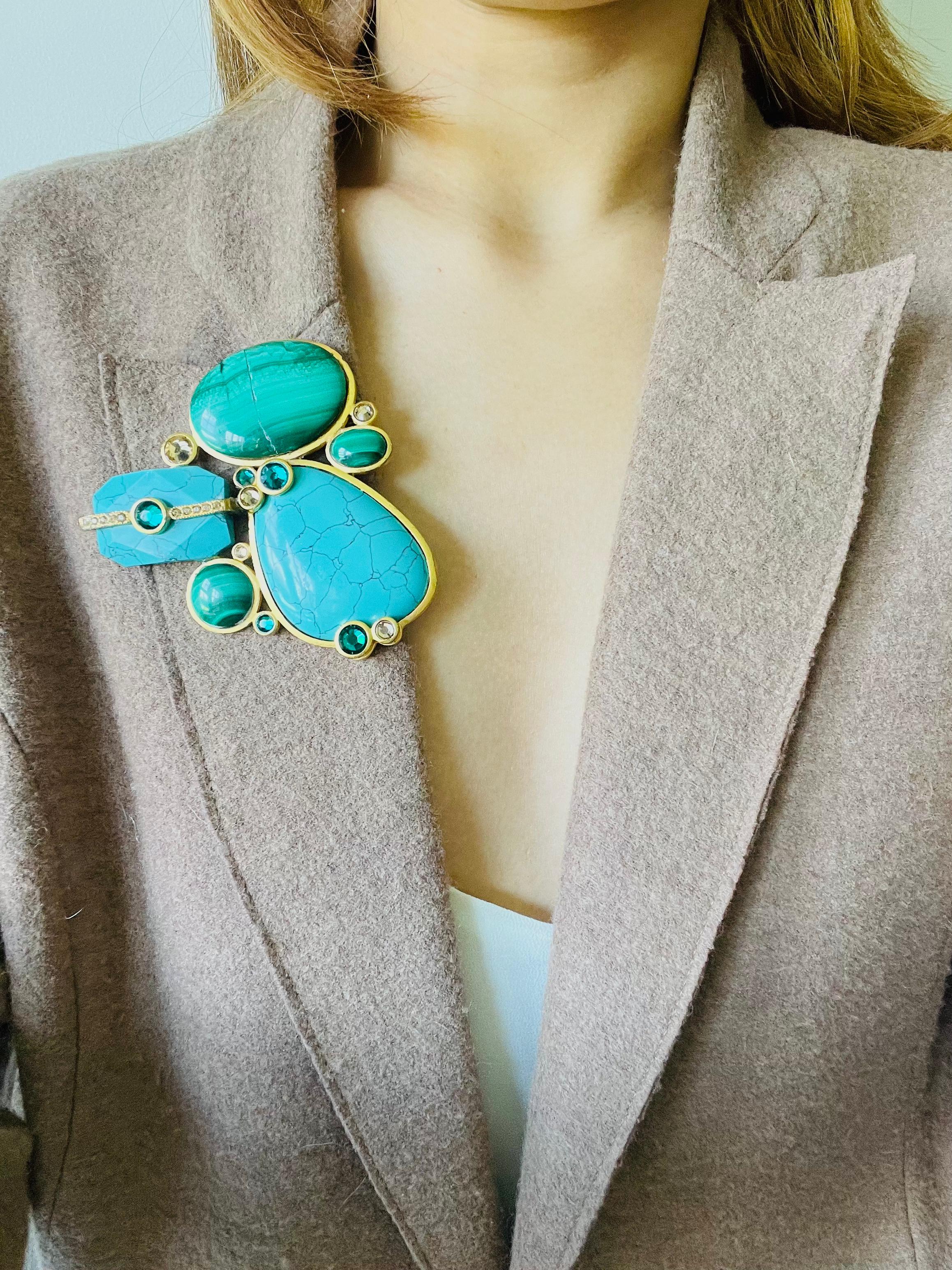 Women's or Men's CHRISTIAN DIOR by John Galliano 2004 Huge Egyptian Revival Turquoise Brooch For Sale