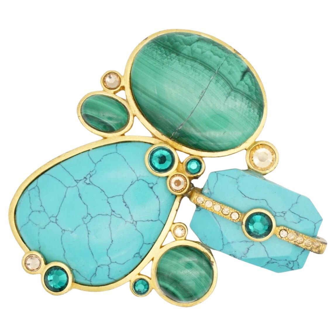 CHRISTIAN DIOR by John Galliano 2004 Enorme broche de turquesa de renacimiento egipcio en venta