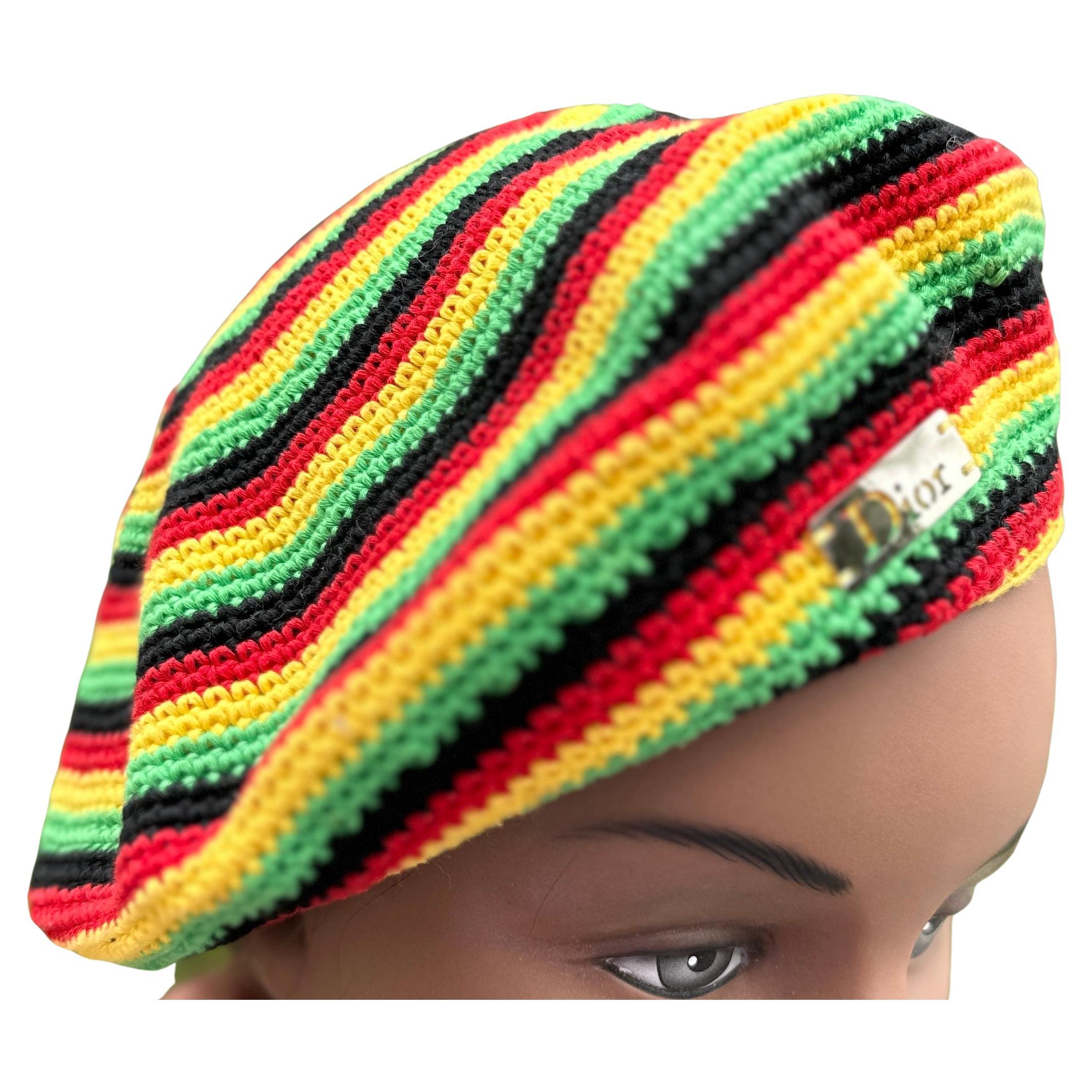 Christian Dior by John Galliano 2004 Rasta Collection Knit Cap  For Sale