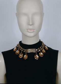 CHRISTIAN DIOR by JOHN GALLIANO 2004 Runway Crystal ID Choker Necklace