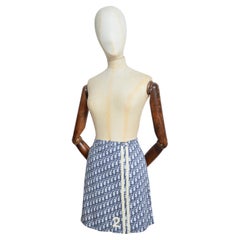 Christian Dior by John GALLIANO 2005 Blue Trotter print Wrap around Mini Skirt