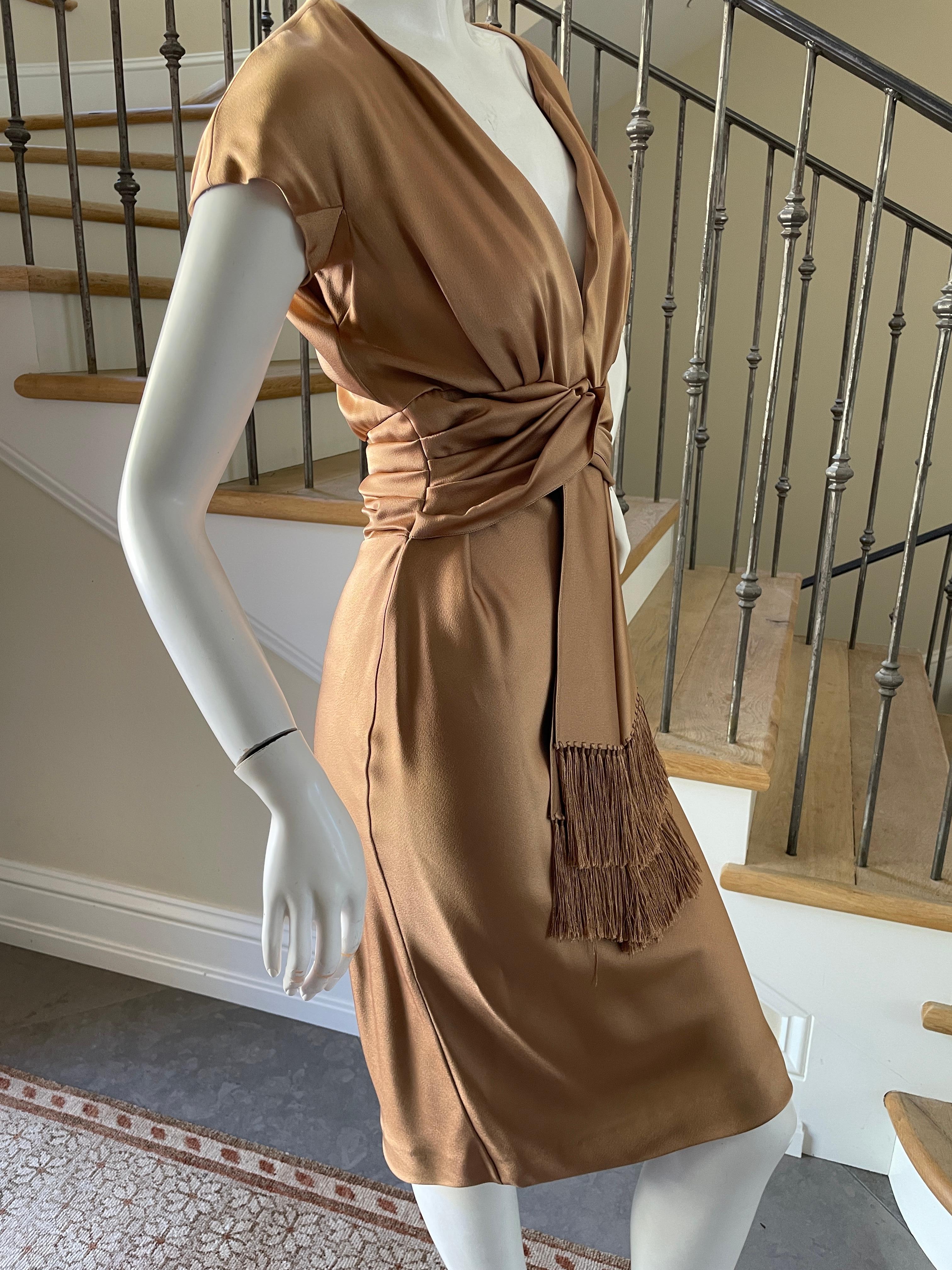 Christian Dior by John Galliano 2007 Goldfarbenes Kleid mit Fransendetails Damen