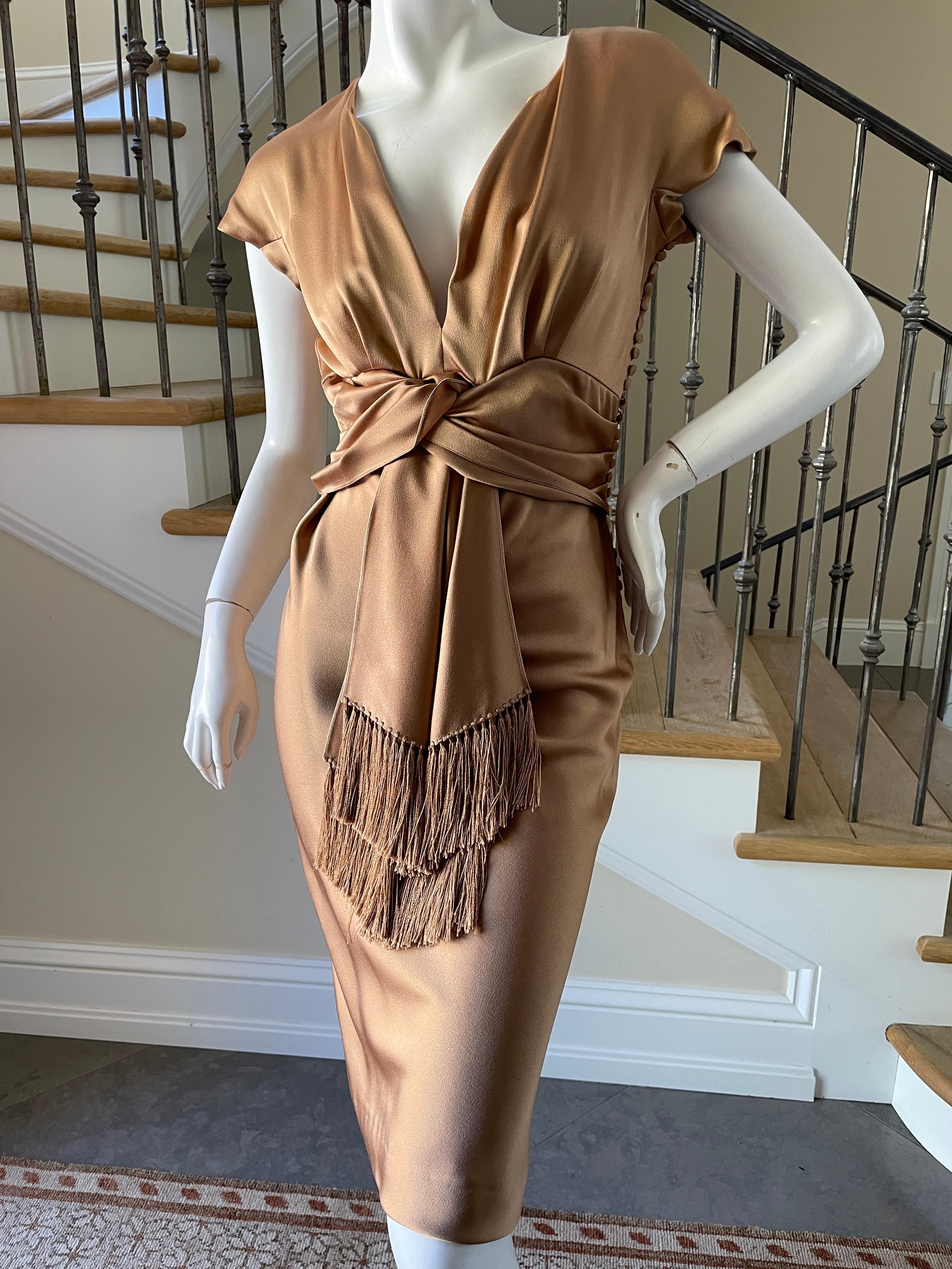 Christian Dior by John Galliano 2007 Goldfarbenes Kleid mit Fransendetails 3